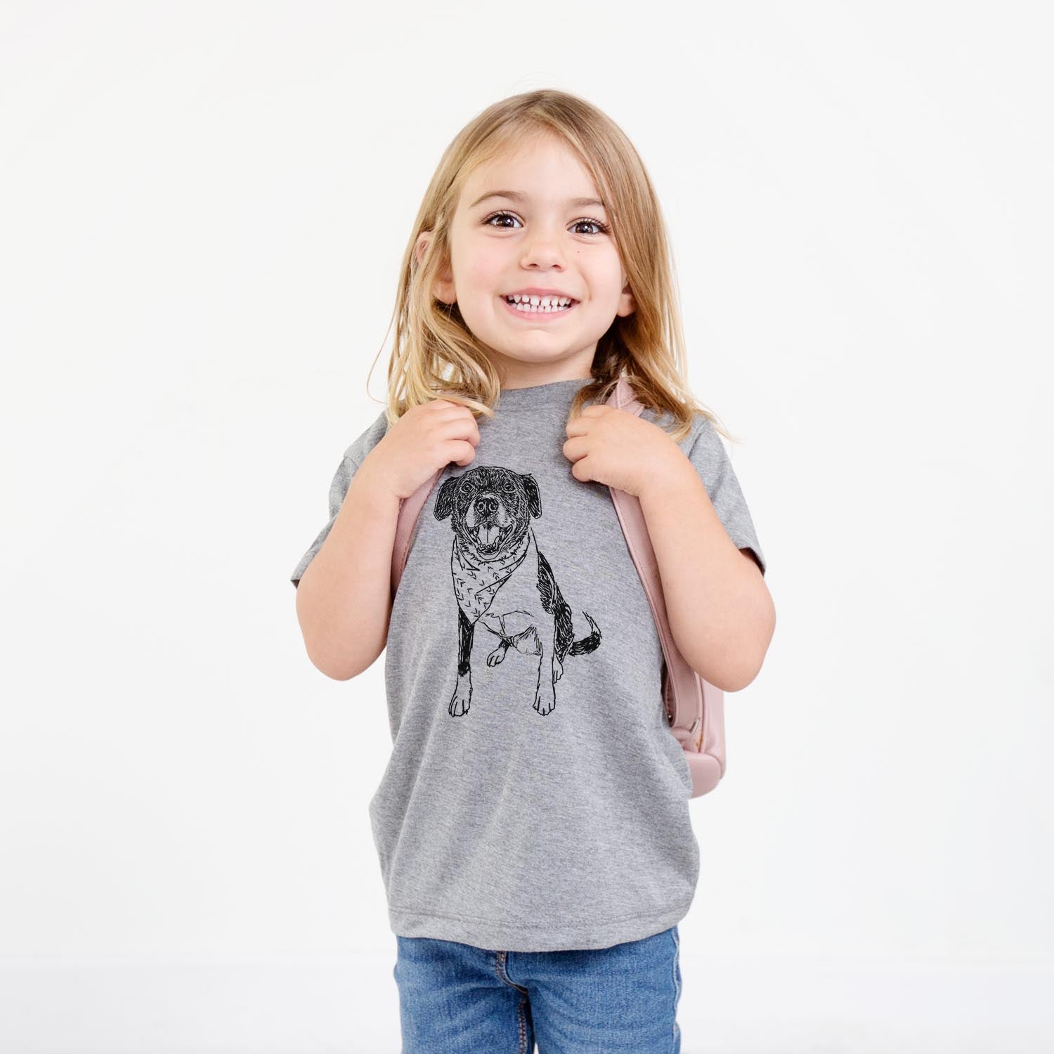 Doodled Tucker the Border Collie Pitbull Mix - Kids/Youth/Toddler Shirt