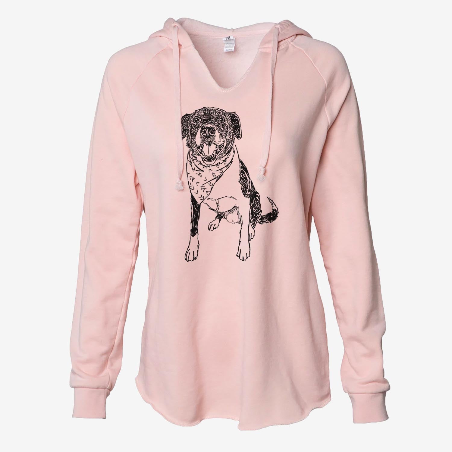 Doodled Tucker the Border Collie Pitbull Mix - Cali Wave Hooded Sweatshirt