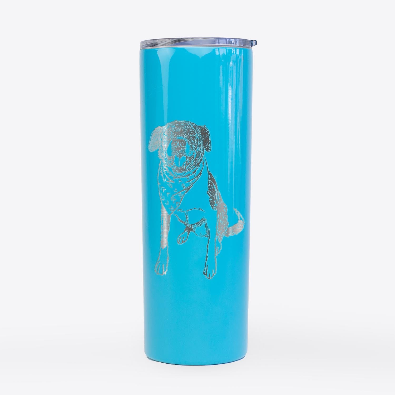 Doodled Tucker the Border Collie Pitbull Mix - 20oz Skinny Tumbler