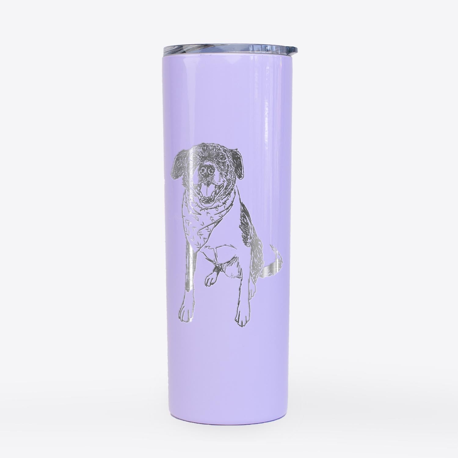 Doodled Tucker the Border Collie Pitbull Mix - 20oz Skinny Tumbler