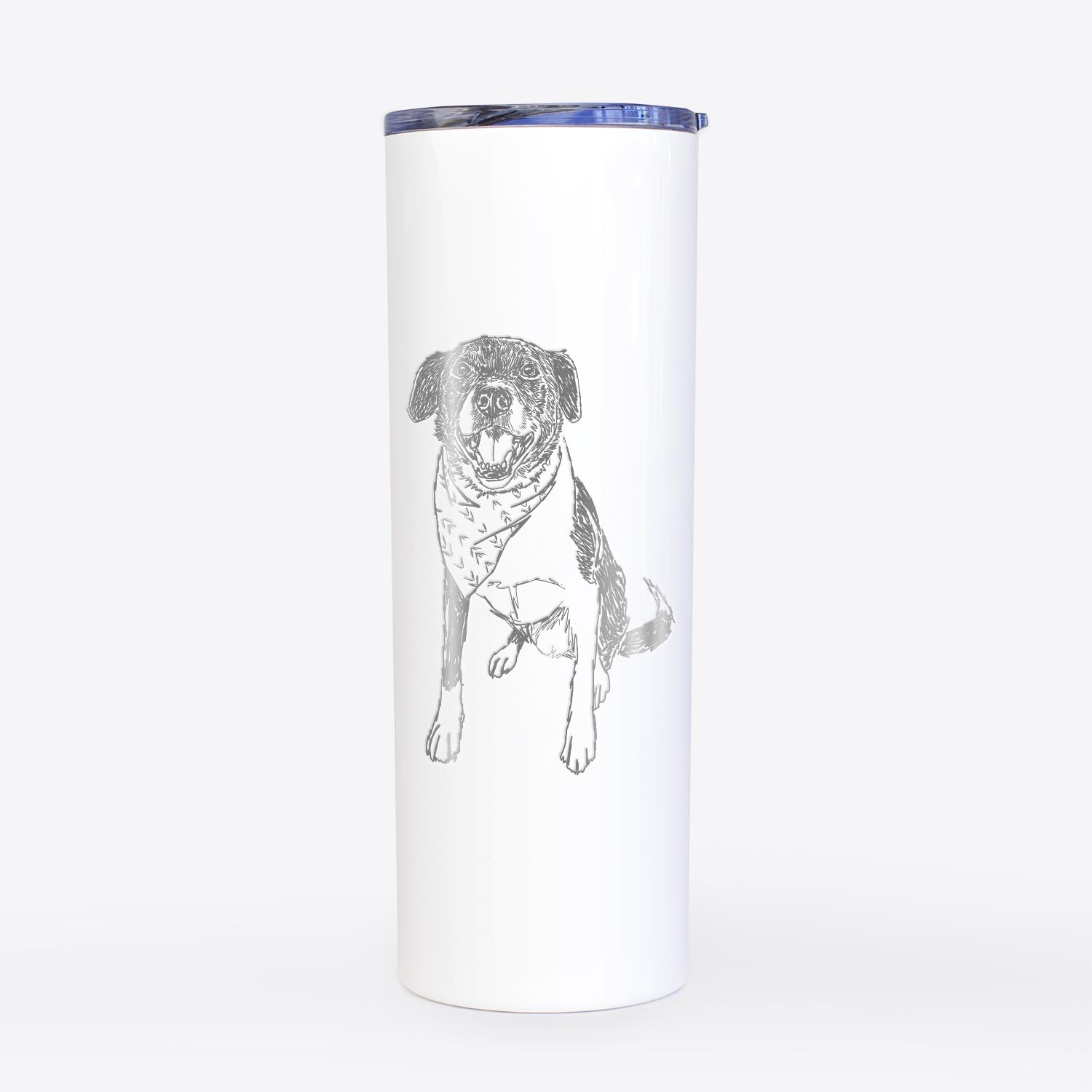 Doodled Tucker the Border Collie Pitbull Mix - 20oz Skinny Tumbler