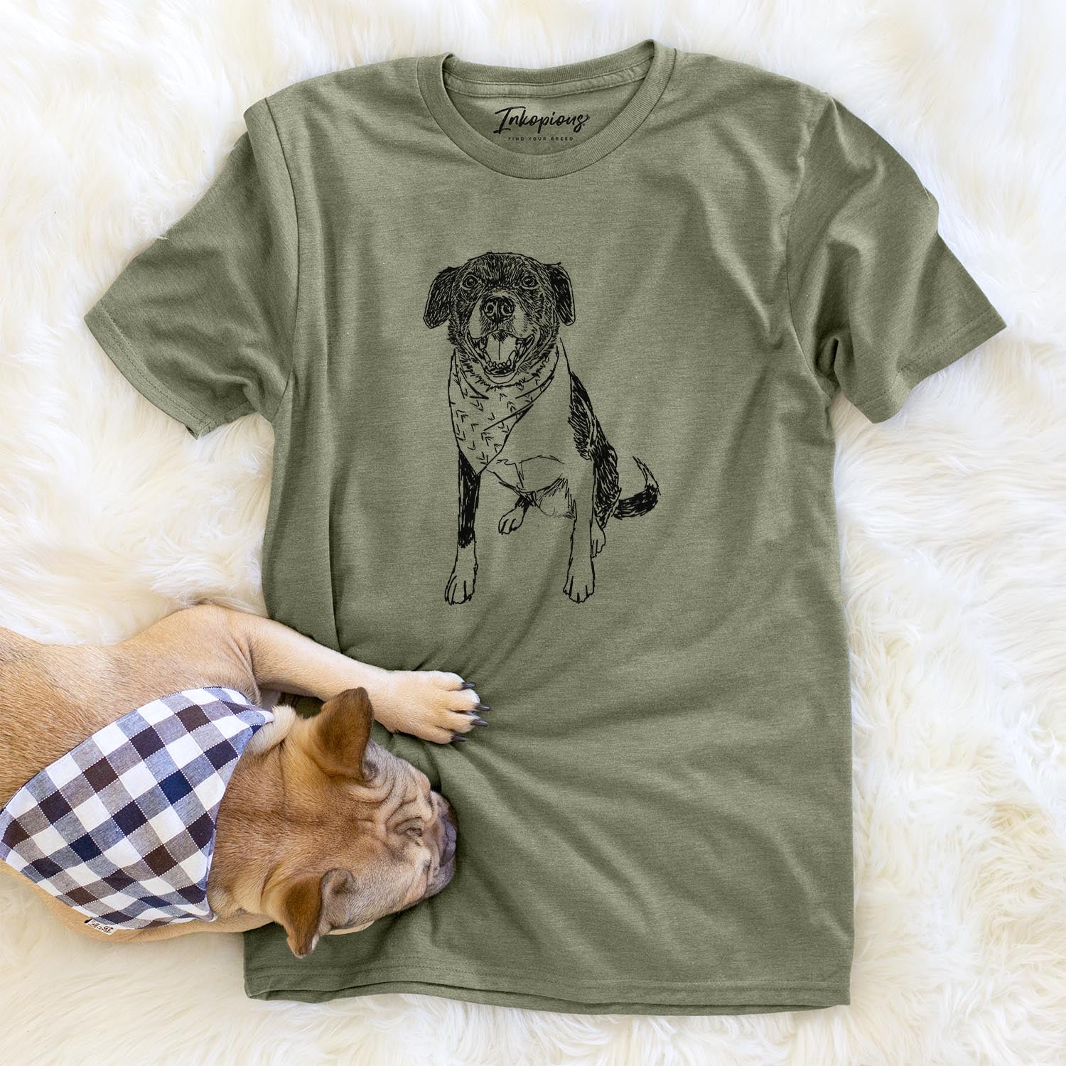 Doodled Tucker the Border Collie Pitbull Mix - Unisex Crewneck