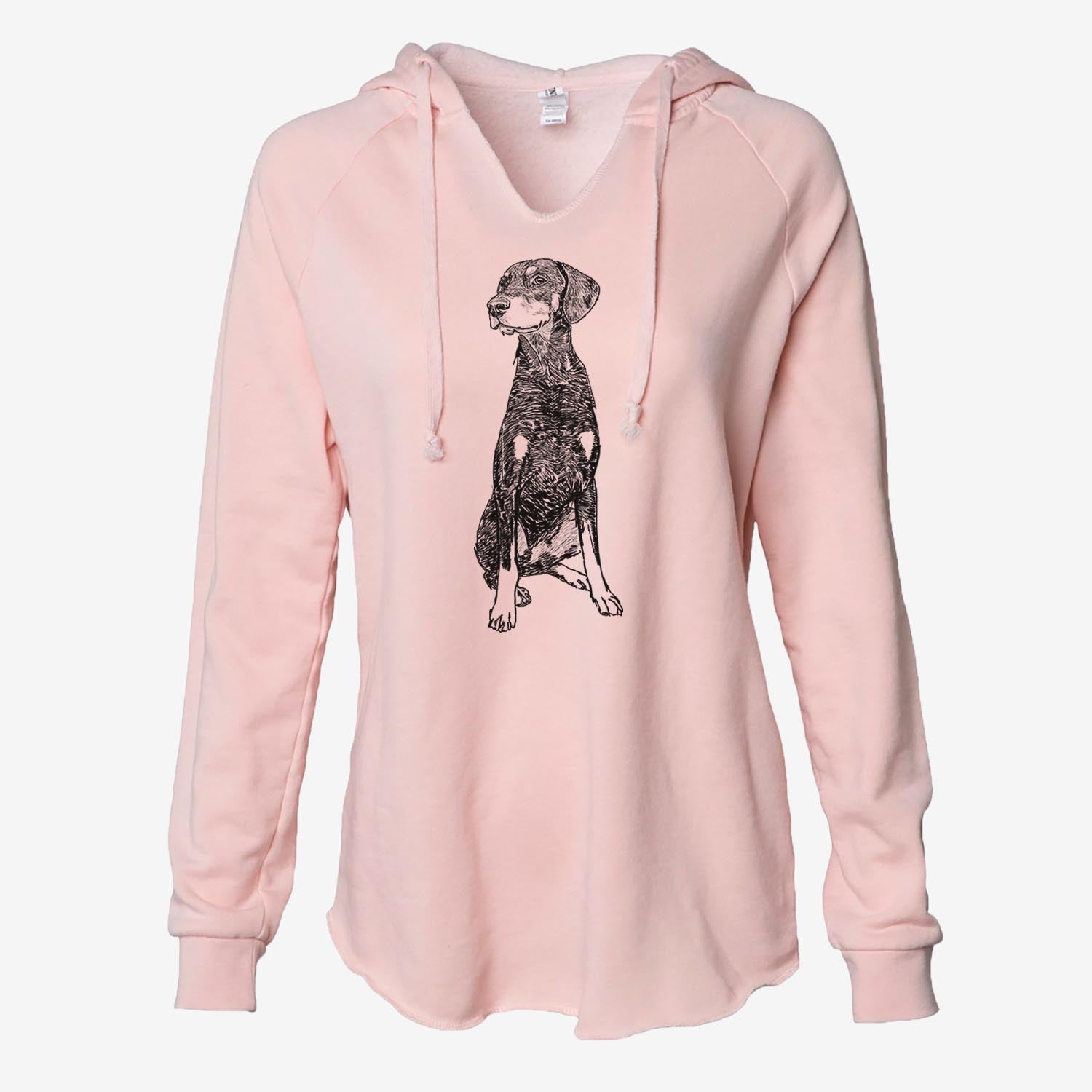 Doodled Whiskey the Doberman Pinscher - Cali Wave Hooded Sweatshirt