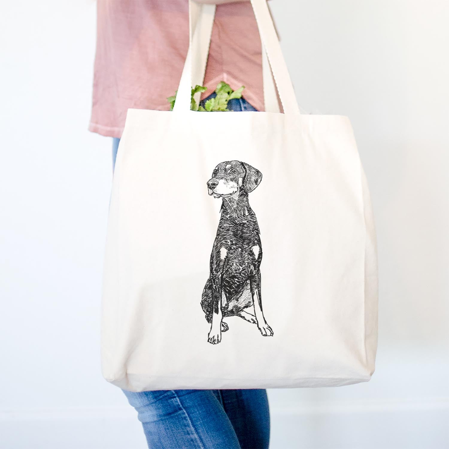 Doodled Whiskey the Doberman Pinscher - Tote Bag