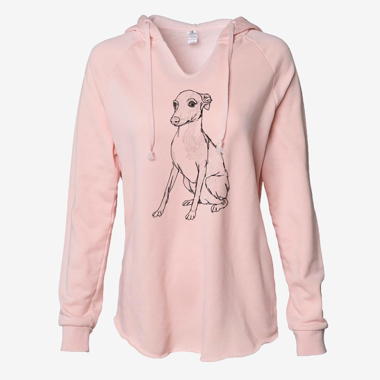 Doodled Winston the Italian Greyhound Puppy - Cali Wave Hooded Sweatshirt