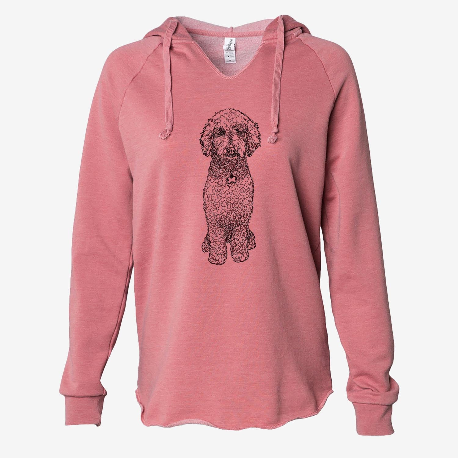 Doodled Zoe the Standard Poodle - Cali Wave Hooded Sweatshirt