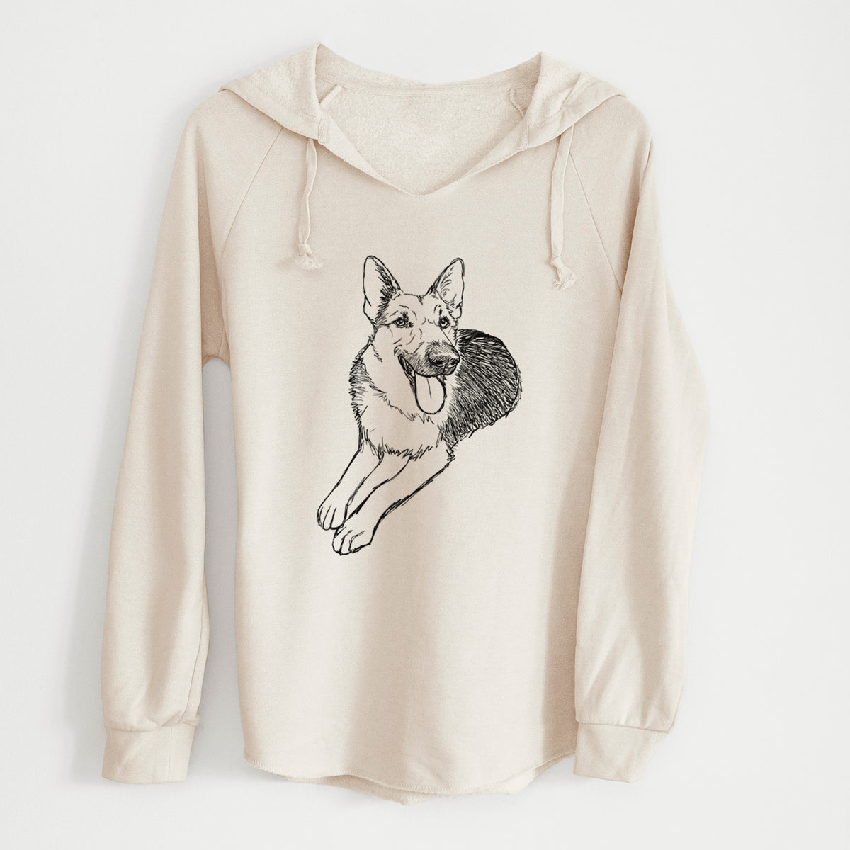 Doodled Ace the German Shepherd - Cali Wave Hooded Sweatshirt