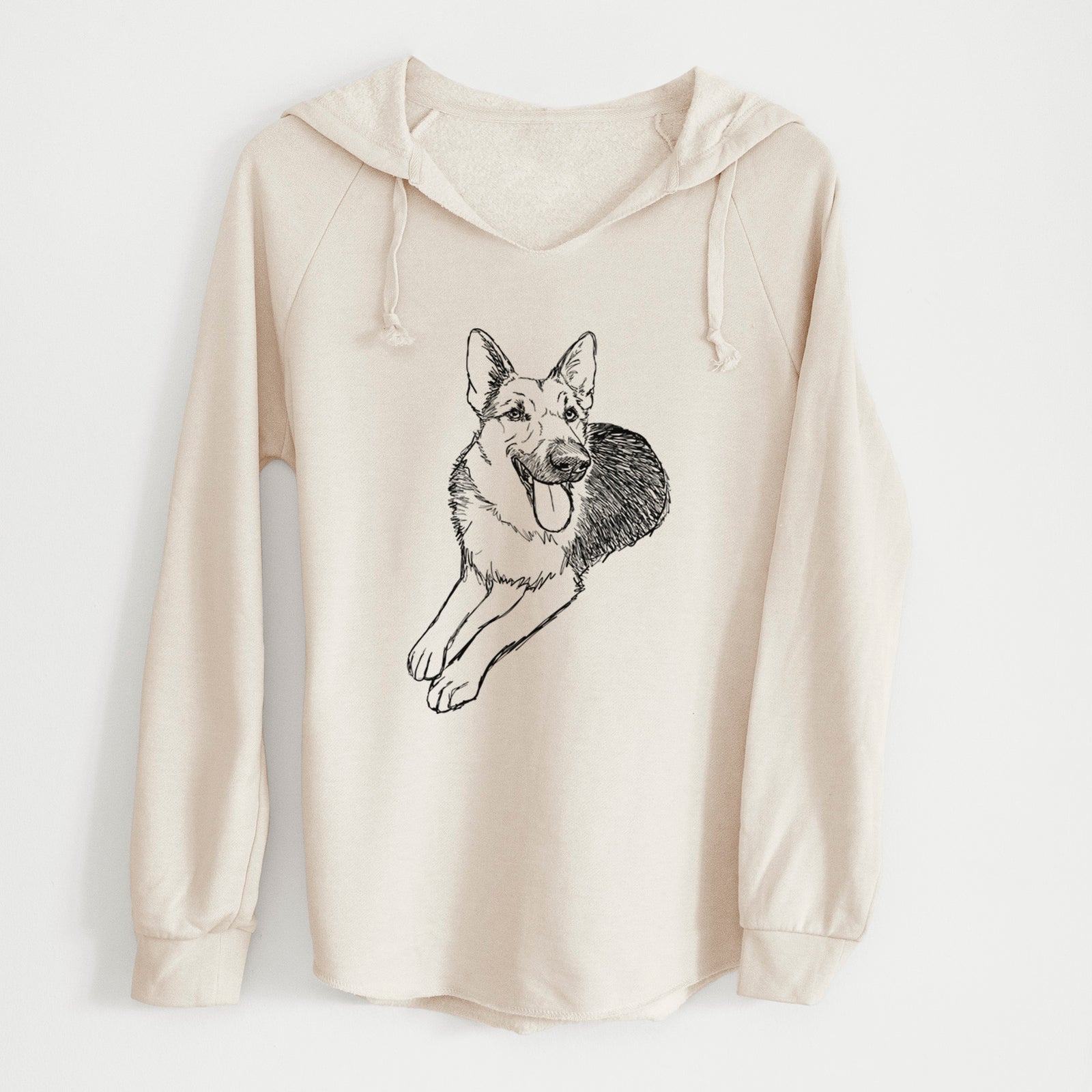 Doodled Ace the German Shepherd - Cali Wave Hooded Sweatshirt