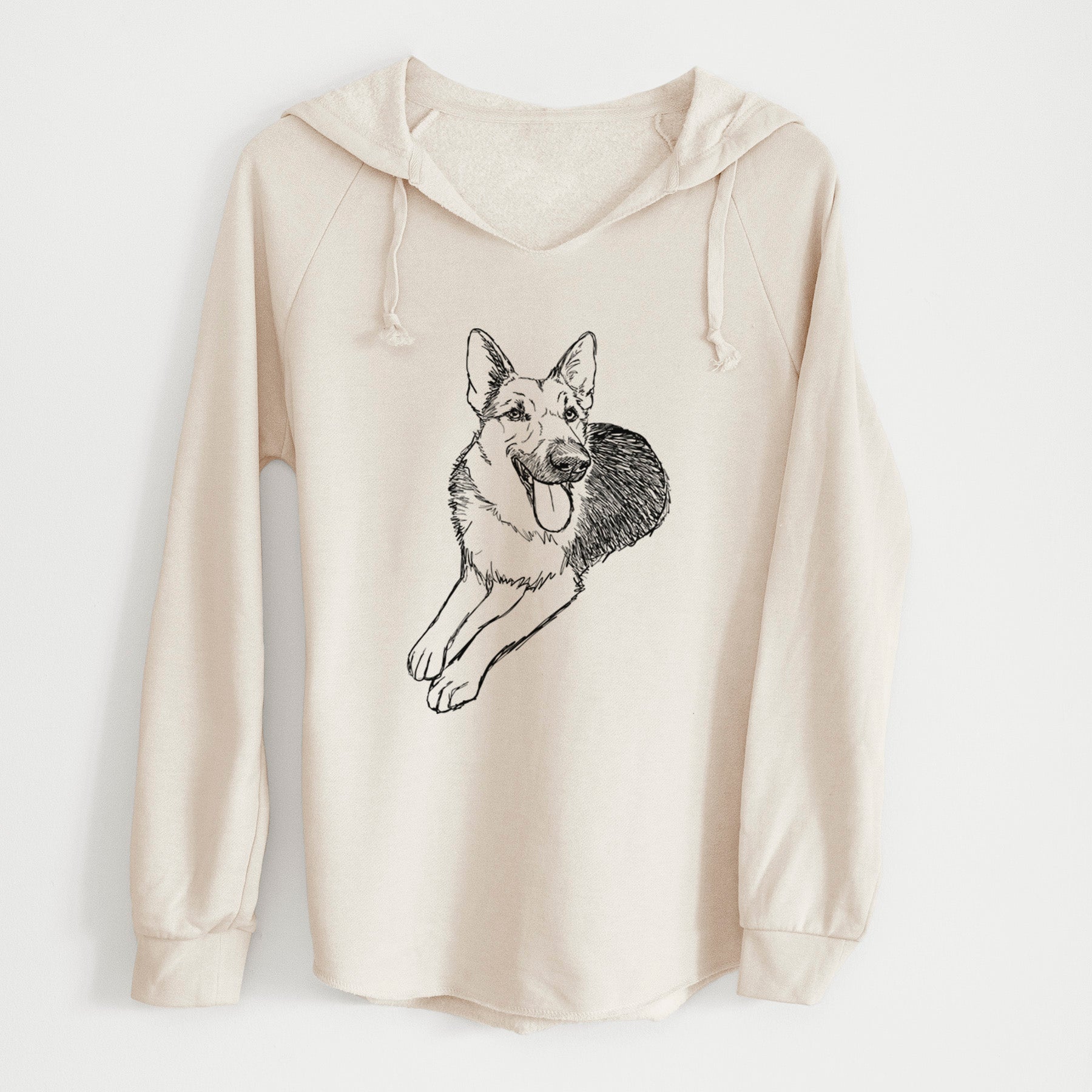 Doodled Ace the German Shepherd - Cali Wave Hooded Sweatshirt