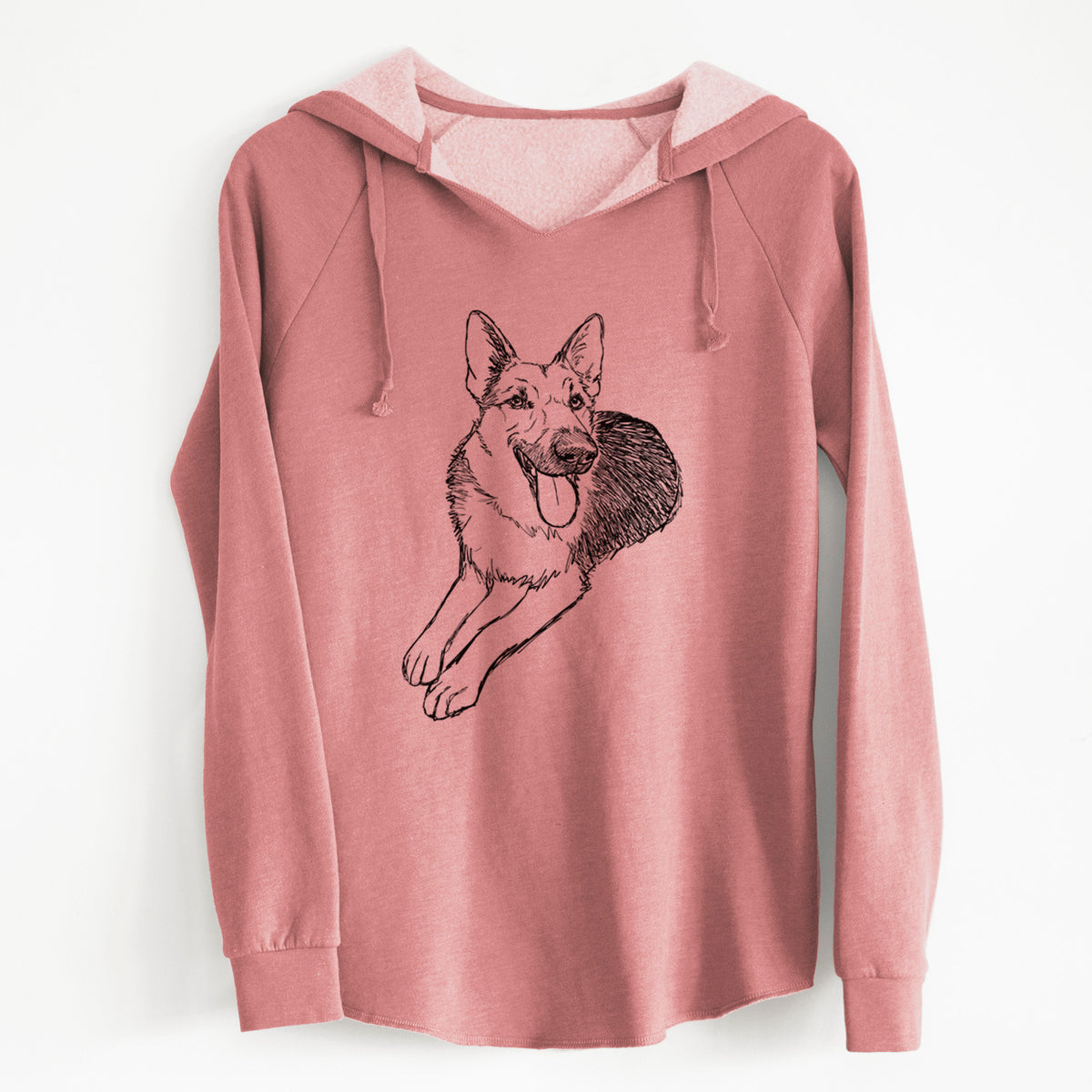 Doodled Ace the German Shepherd - Cali Wave Hooded Sweatshirt