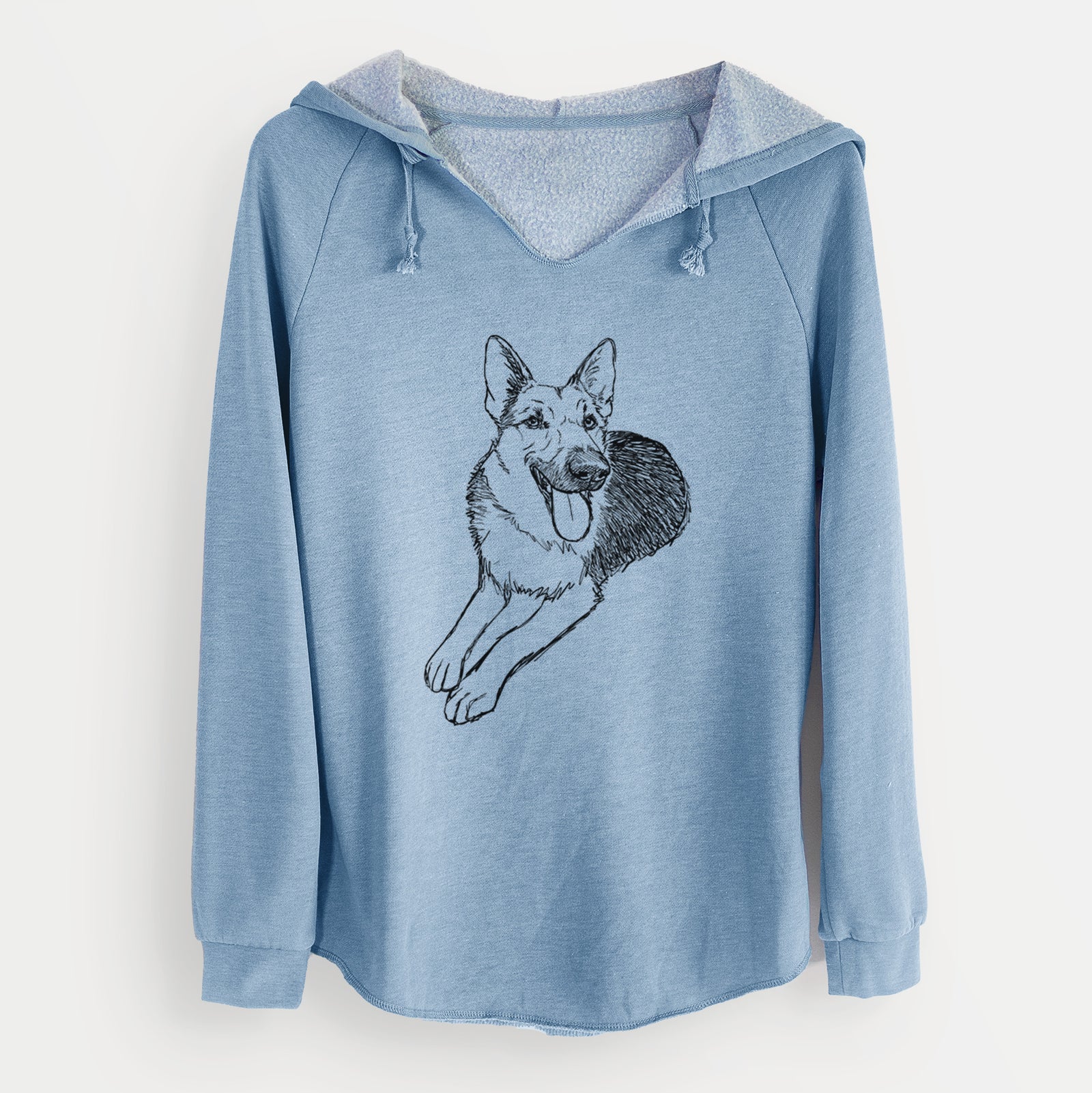 Doodled Ace the German Shepherd - Cali Wave Hooded Sweatshirt