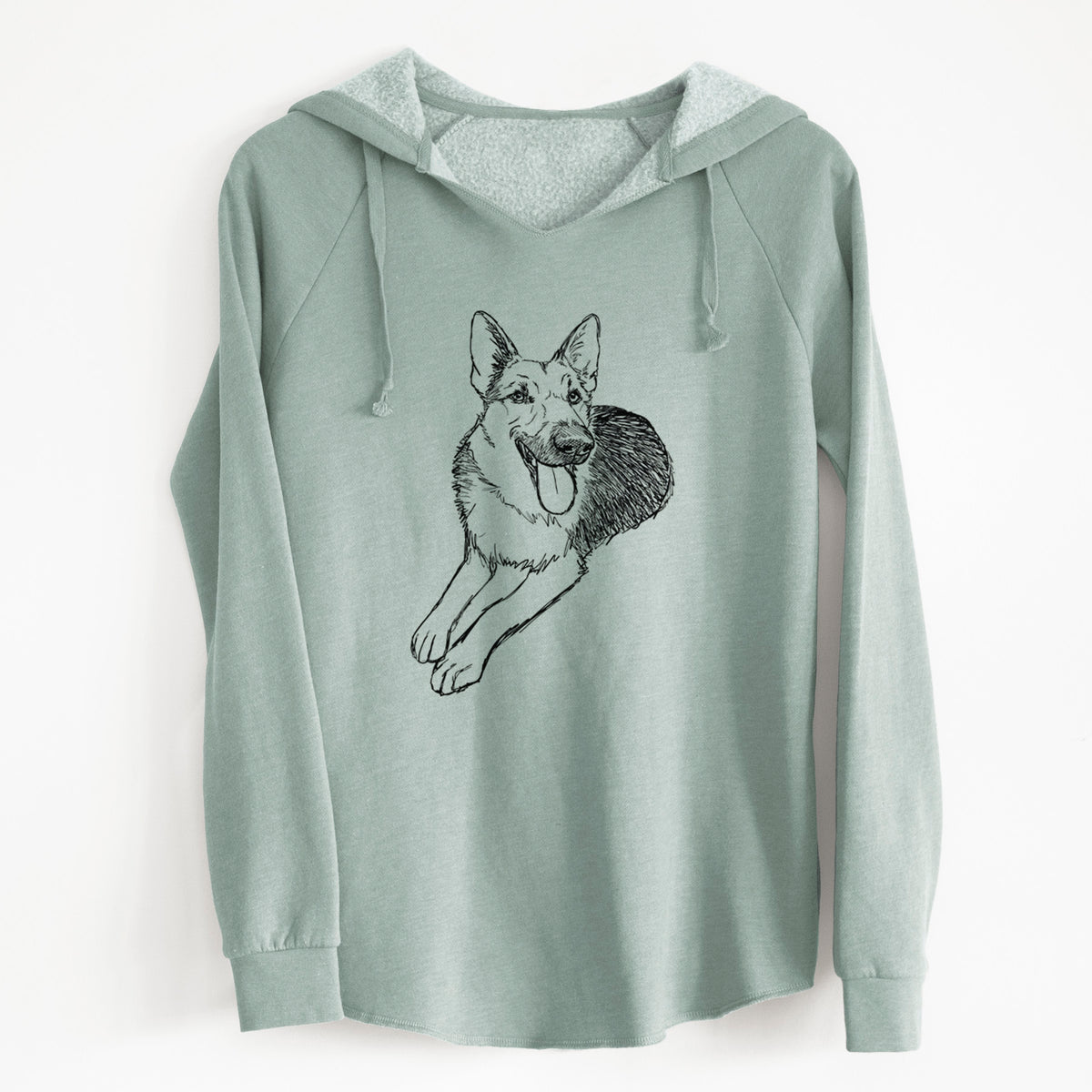 Doodled Ace the German Shepherd - Cali Wave Hooded Sweatshirt