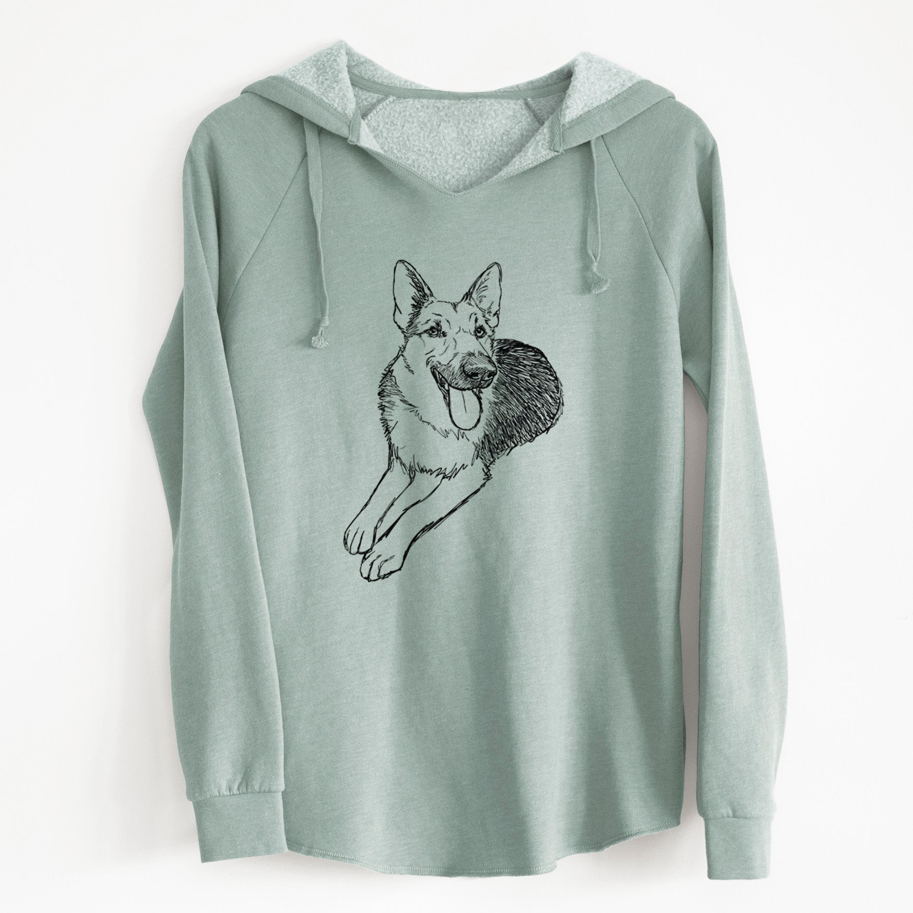 Doodled Ace the German Shepherd - Cali Wave Hooded Sweatshirt