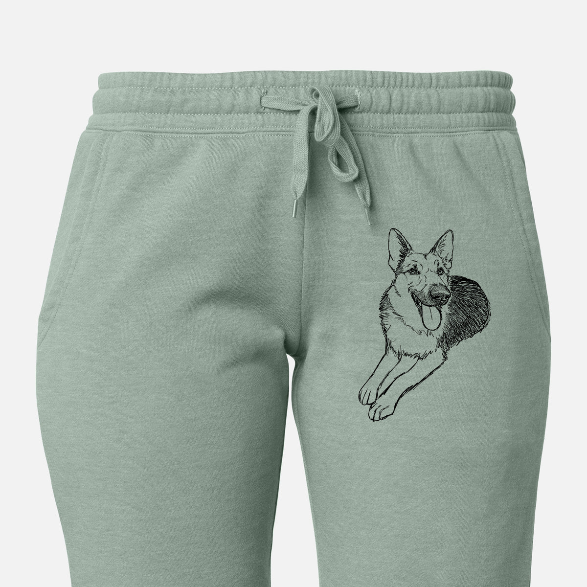 Doodled Ace the German Shepherd - Women&#39;s Cali Wave Joggers