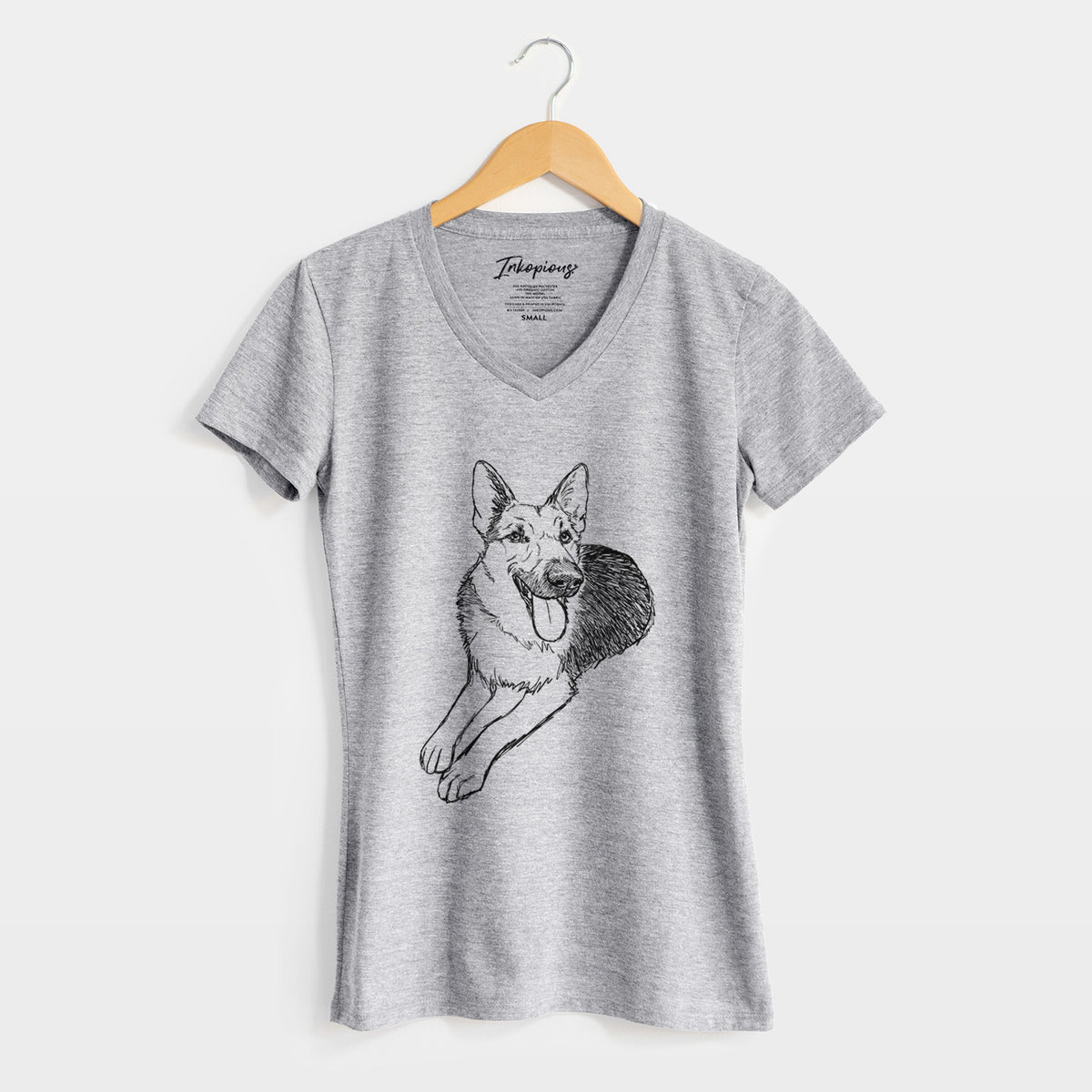 Doodled Ace the German Shepherd - Women's V-neck Shirt