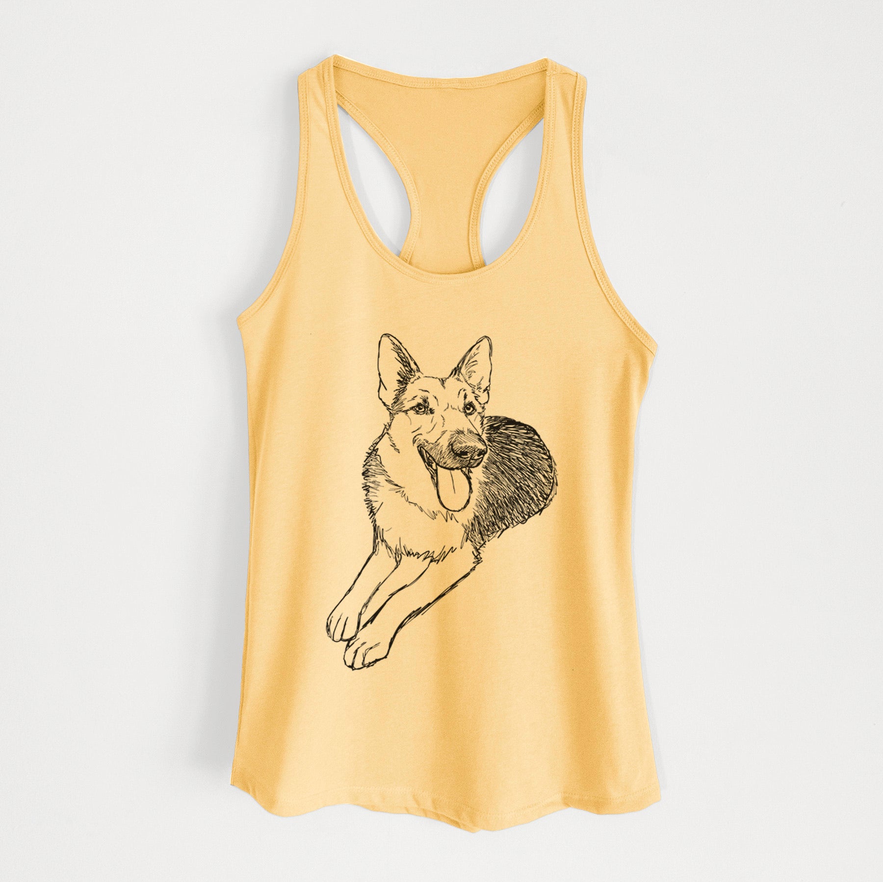 Doodled Ace the German Shepherd - Women's Racerback Tanktop