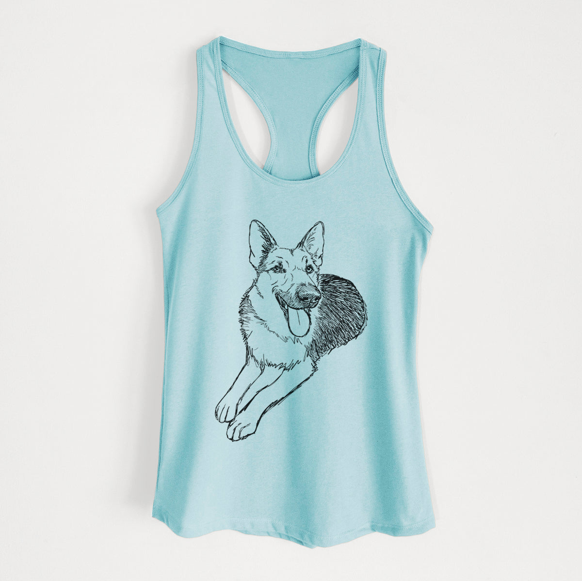 Doodled Ace the German Shepherd - Women&#39;s Racerback Tanktop