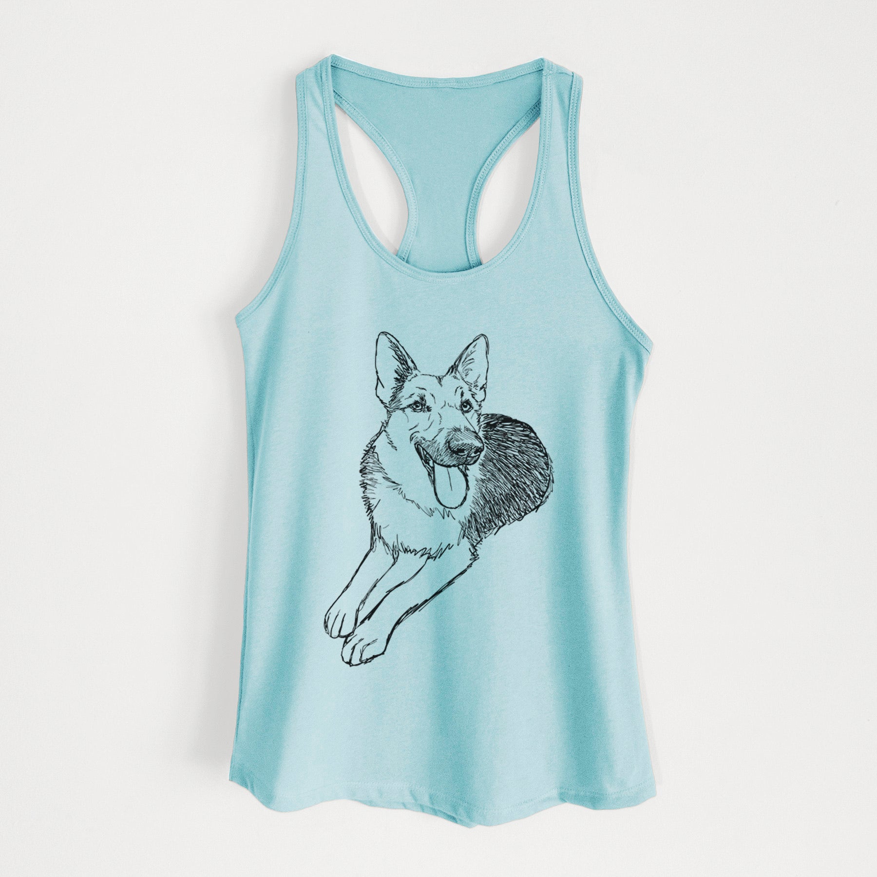 Doodled Ace the German Shepherd - Women's Racerback Tanktop