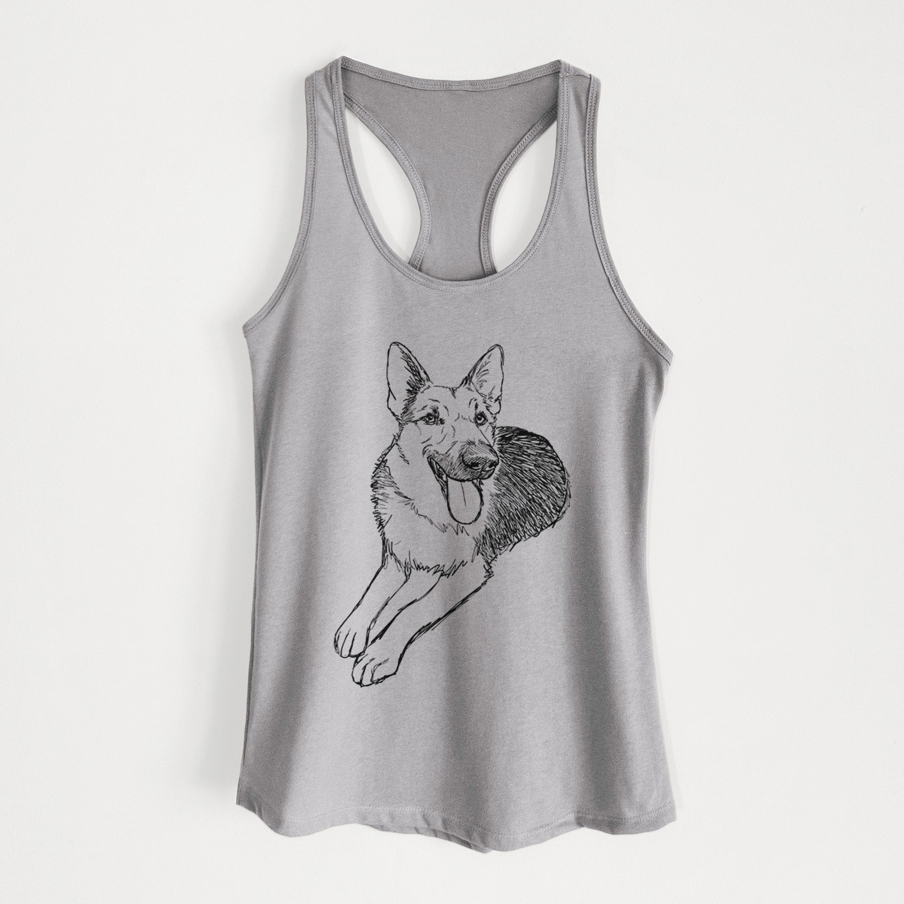 Doodled Ace the German Shepherd - Women's Racerback Tanktop