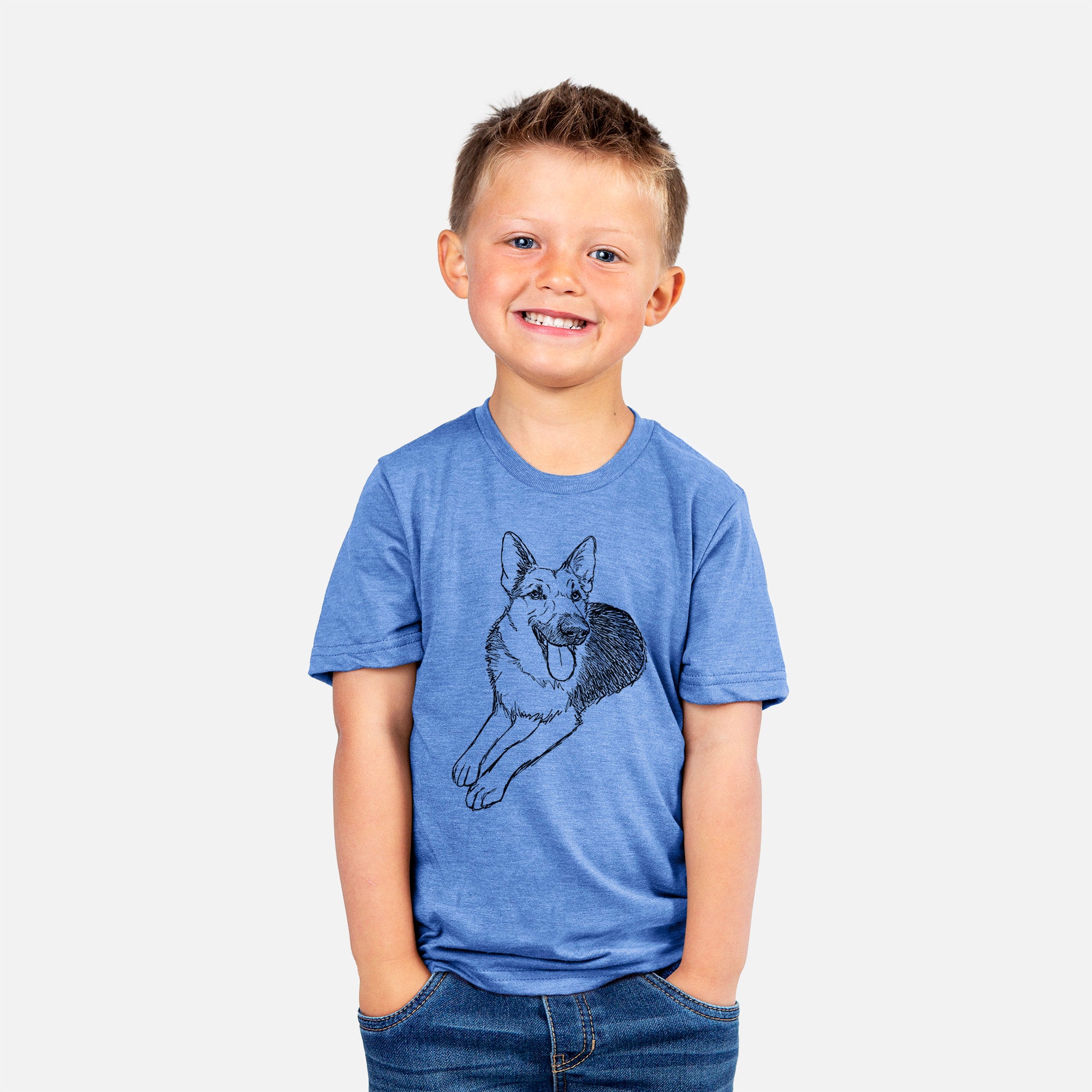 Doodled Ace the German Shepherd - Kids/Youth/Toddler Shirt