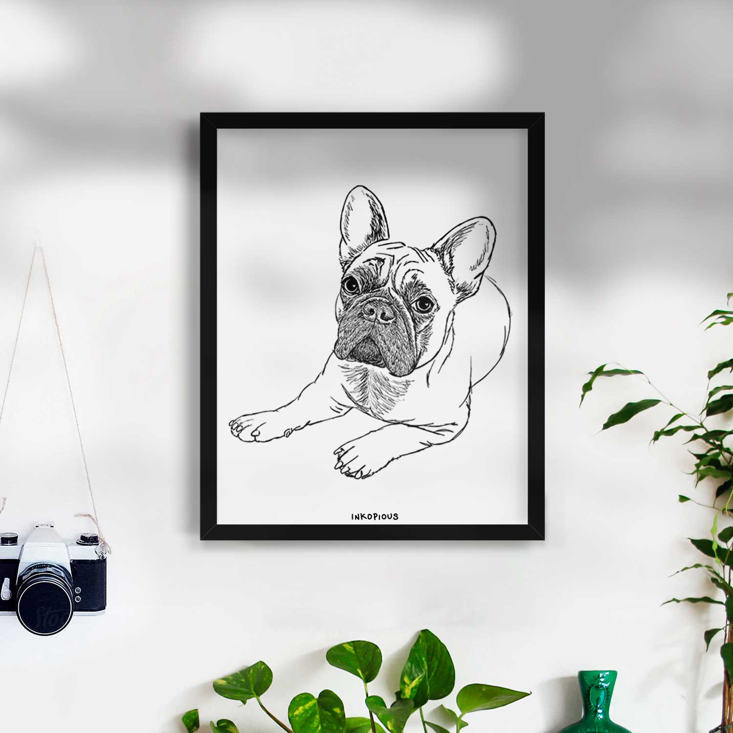 Doodled Alfredo the French Bulldog Art Print