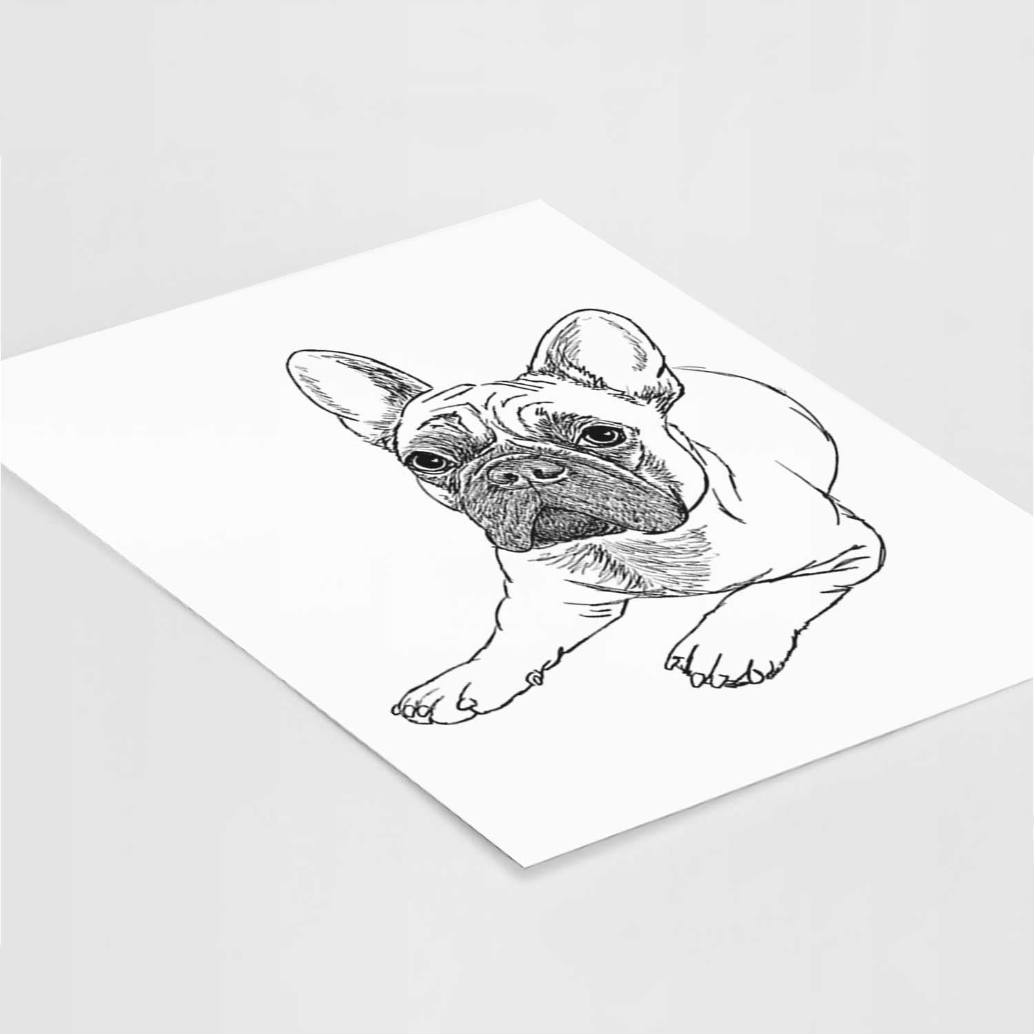 Doodled Alfredo the French Bulldog Art Print