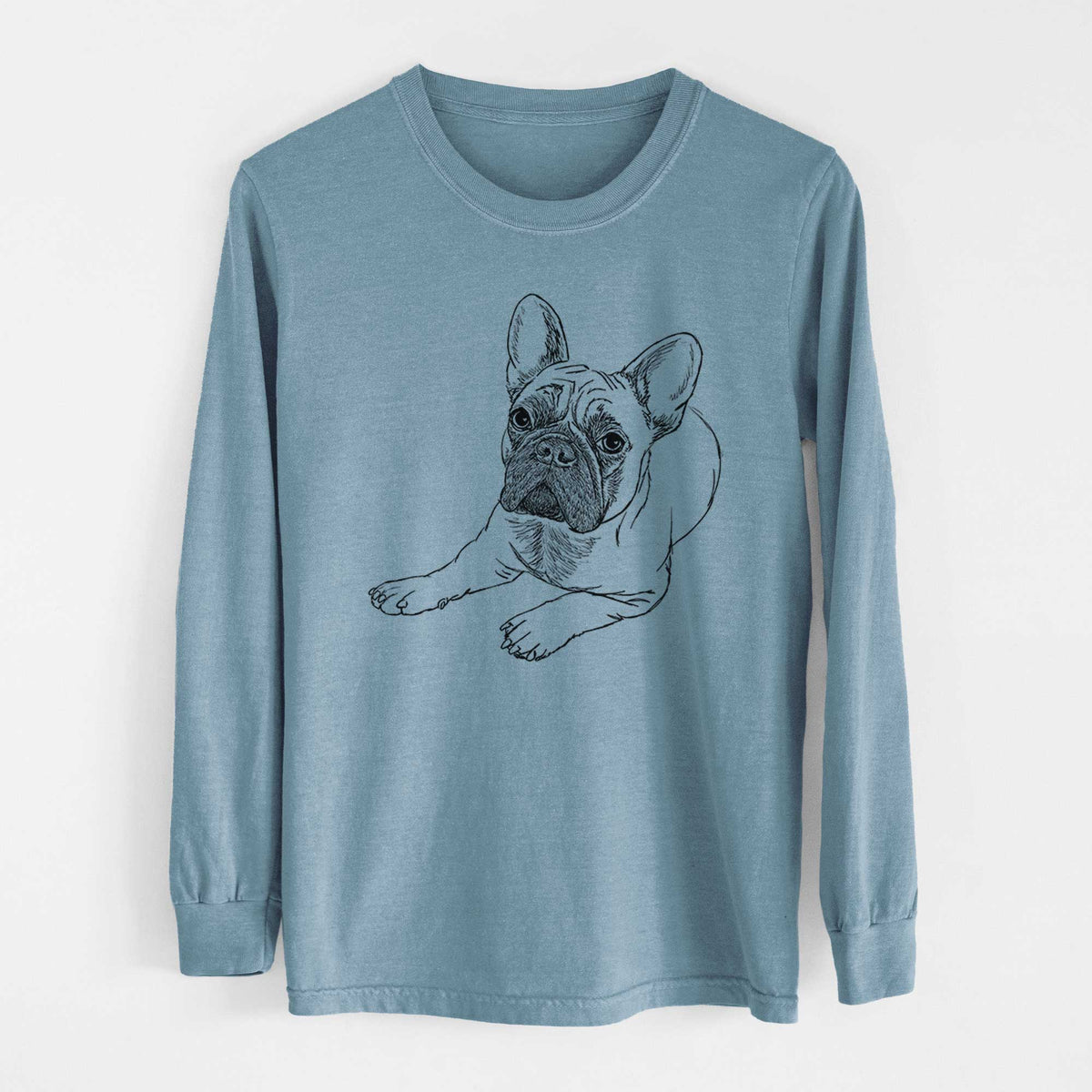 Doodled Alfredo the French Bulldog - Heavyweight 100% Cotton Long Sleeve