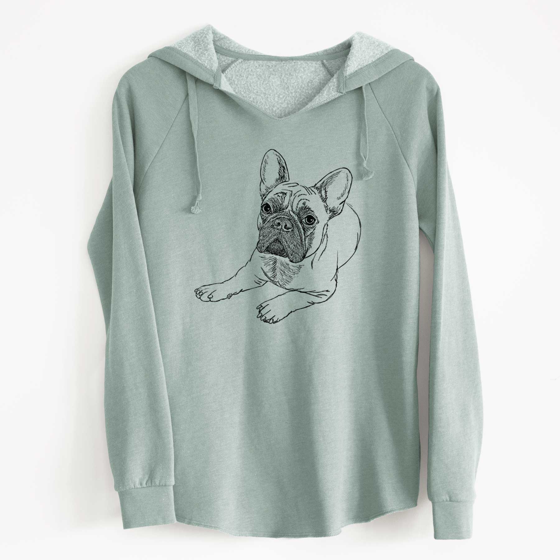 Doodled Alfredo the French Bulldog - Cali Wave Hooded Sweatshirt