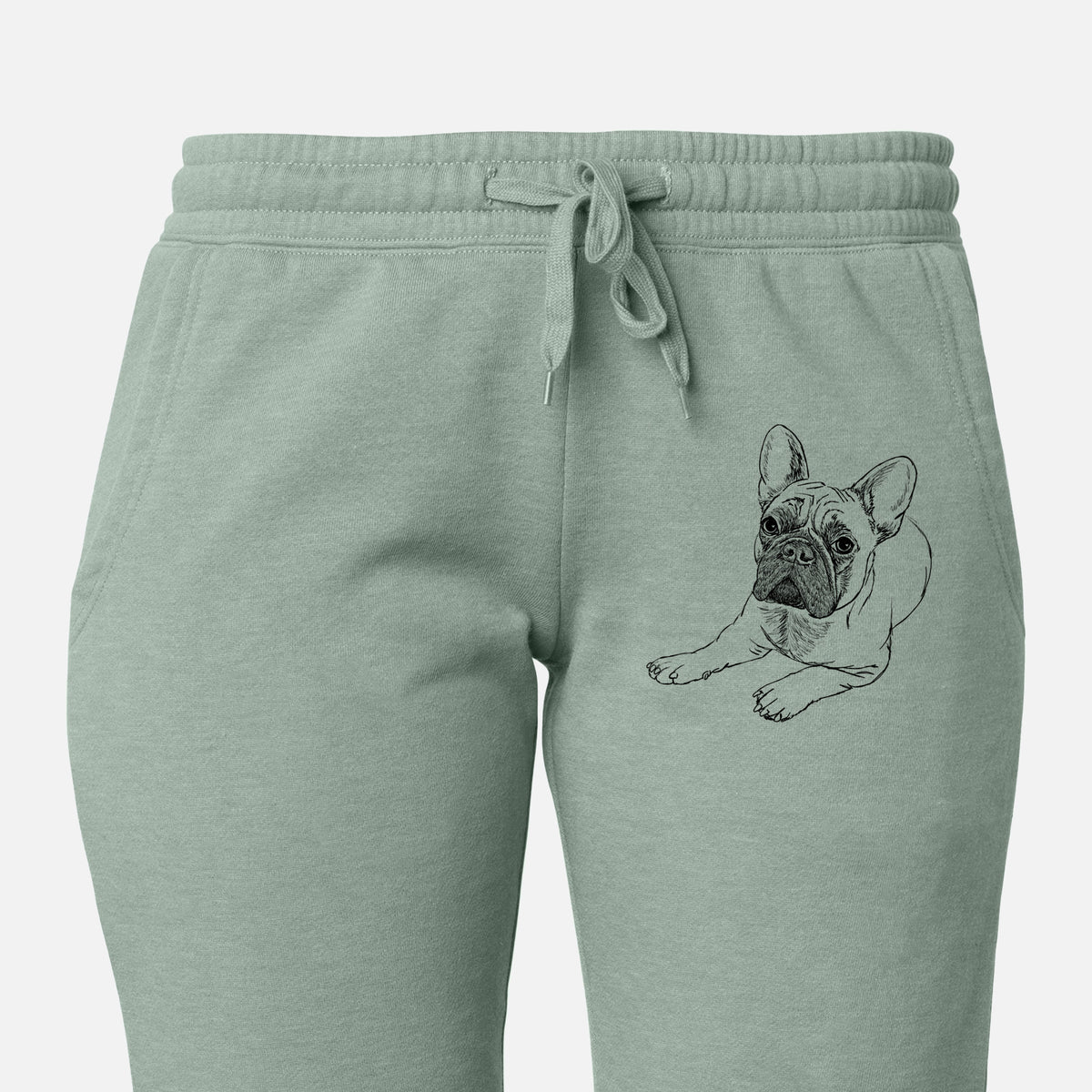 Doodled Alfredo the French Bulldog - Women&#39;s Cali Wave Joggers