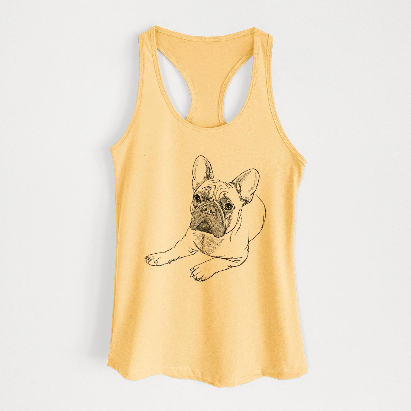 Doodled Alfredo the French Bulldog - Women's Racerback Tanktop