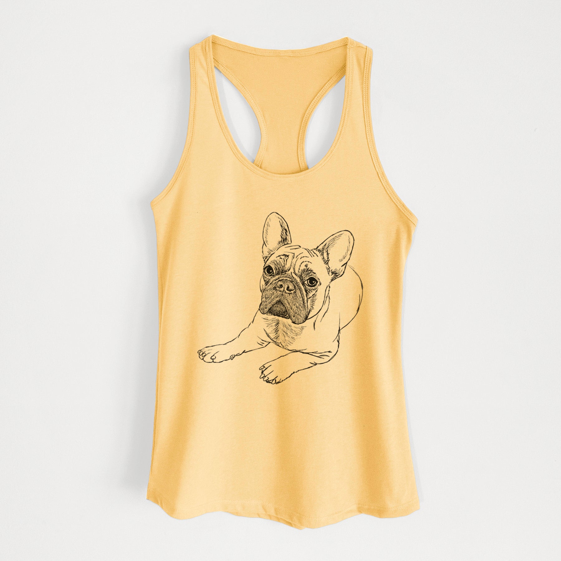 Doodled Alfredo the French Bulldog - Women's Racerback Tanktop