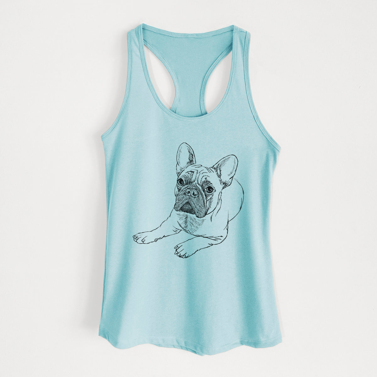 Doodled Alfredo the French Bulldog - Women&#39;s Racerback Tanktop