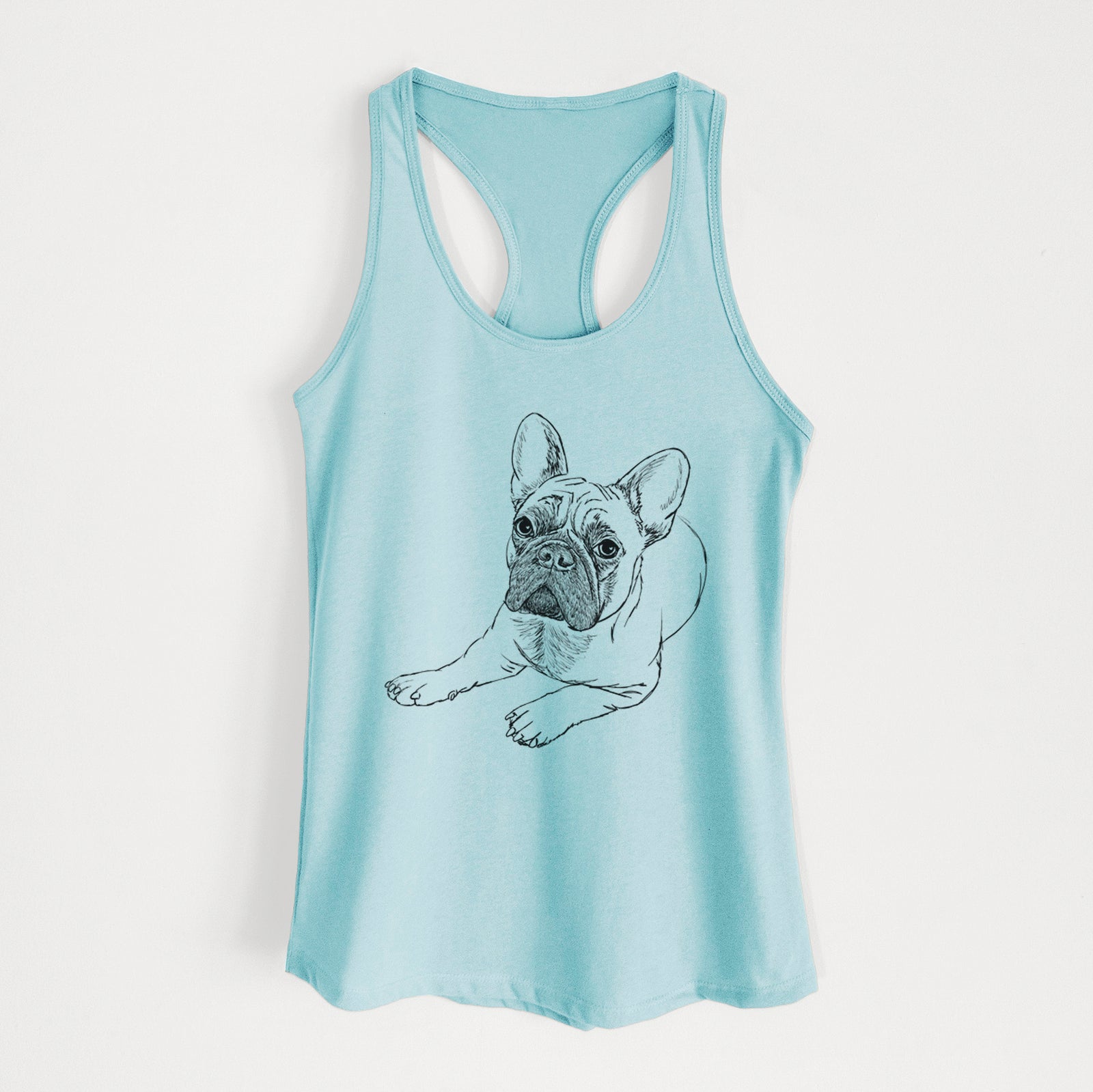 Doodled Alfredo the French Bulldog - Women's Racerback Tanktop