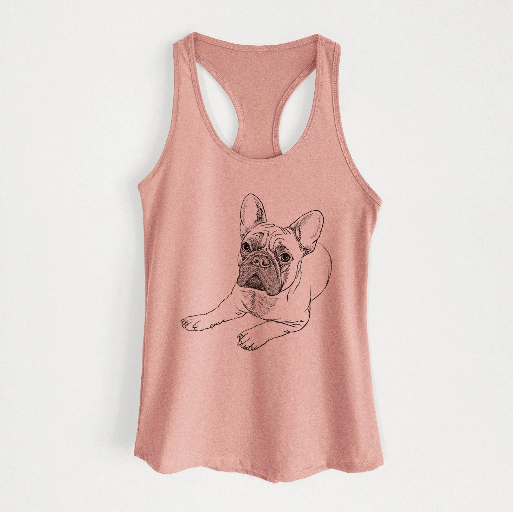 Doodled Alfredo the French Bulldog - Women's Racerback Tanktop