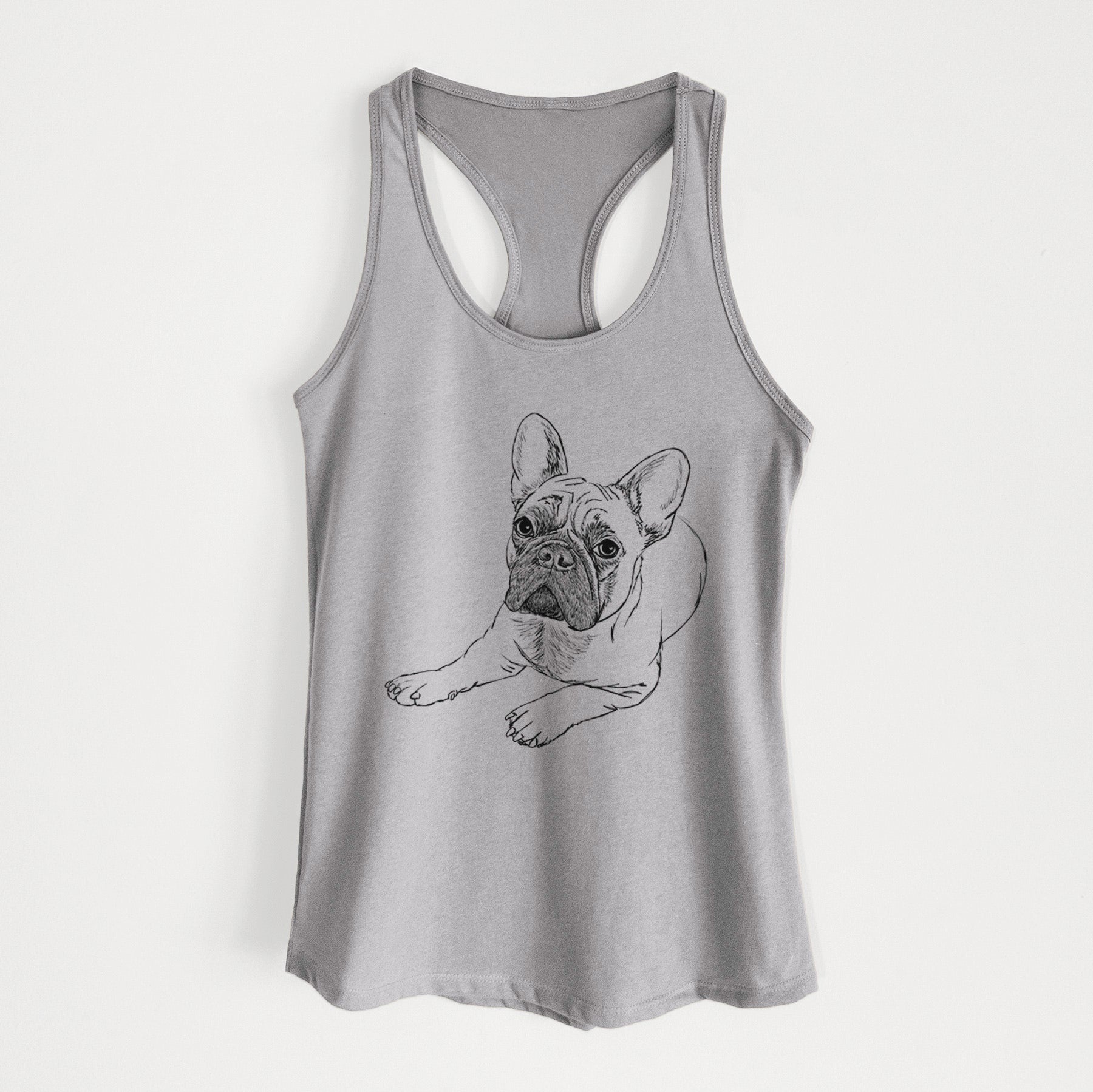 Doodled Alfredo the French Bulldog - Women's Racerback Tanktop