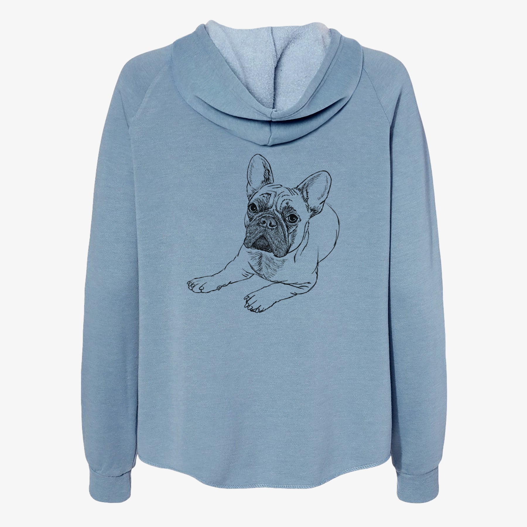 Doodled Alfredo the French Bulldog - Women's Cali Wave Zip-Up Sweatshirt