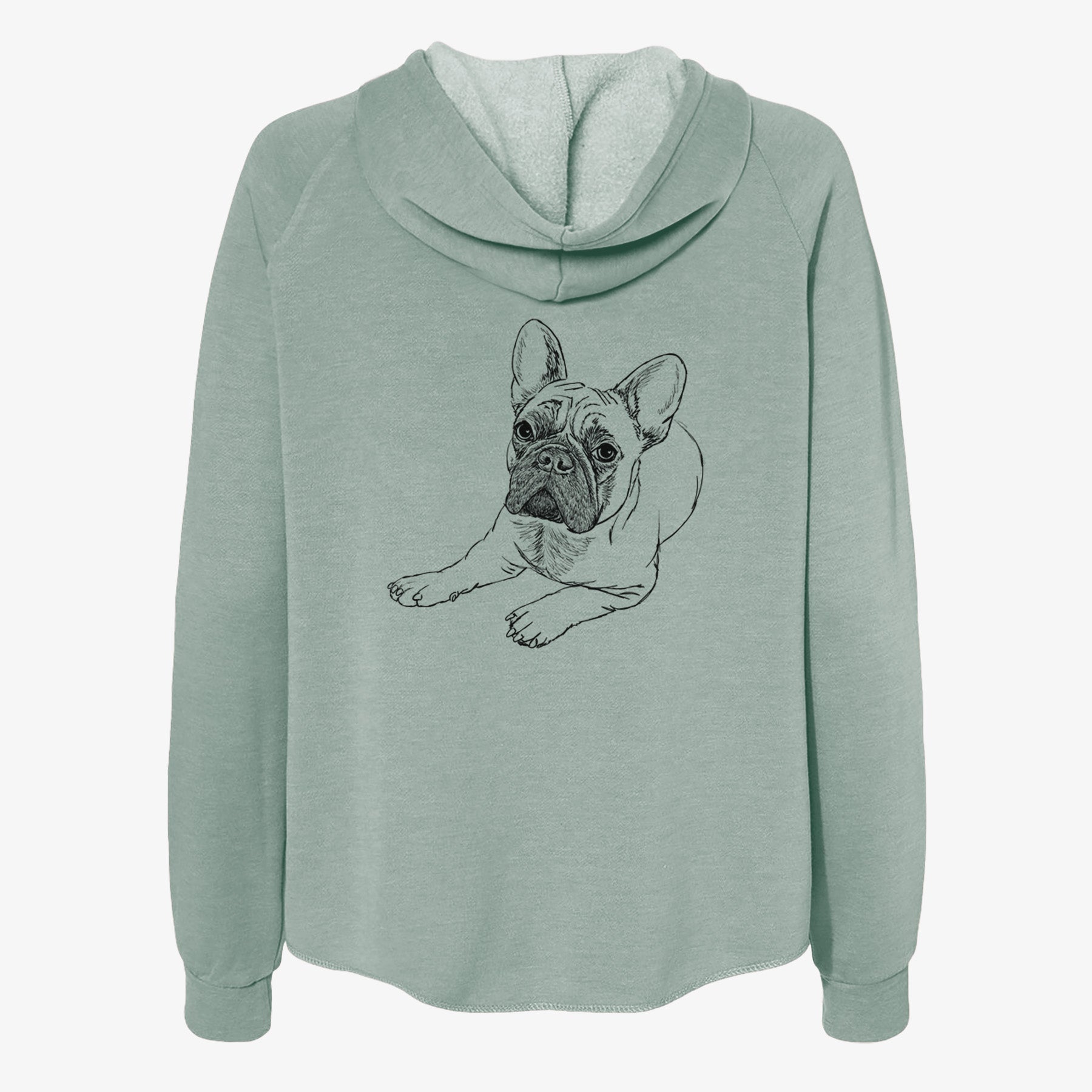 Doodled Alfredo the French Bulldog - Women's Cali Wave Zip-Up Sweatshirt