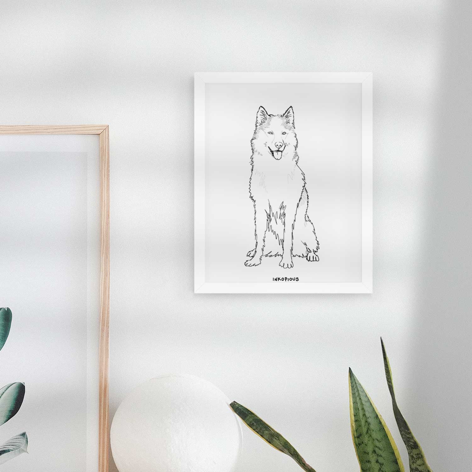 Doodled Allie the Siberian Husky Art Print