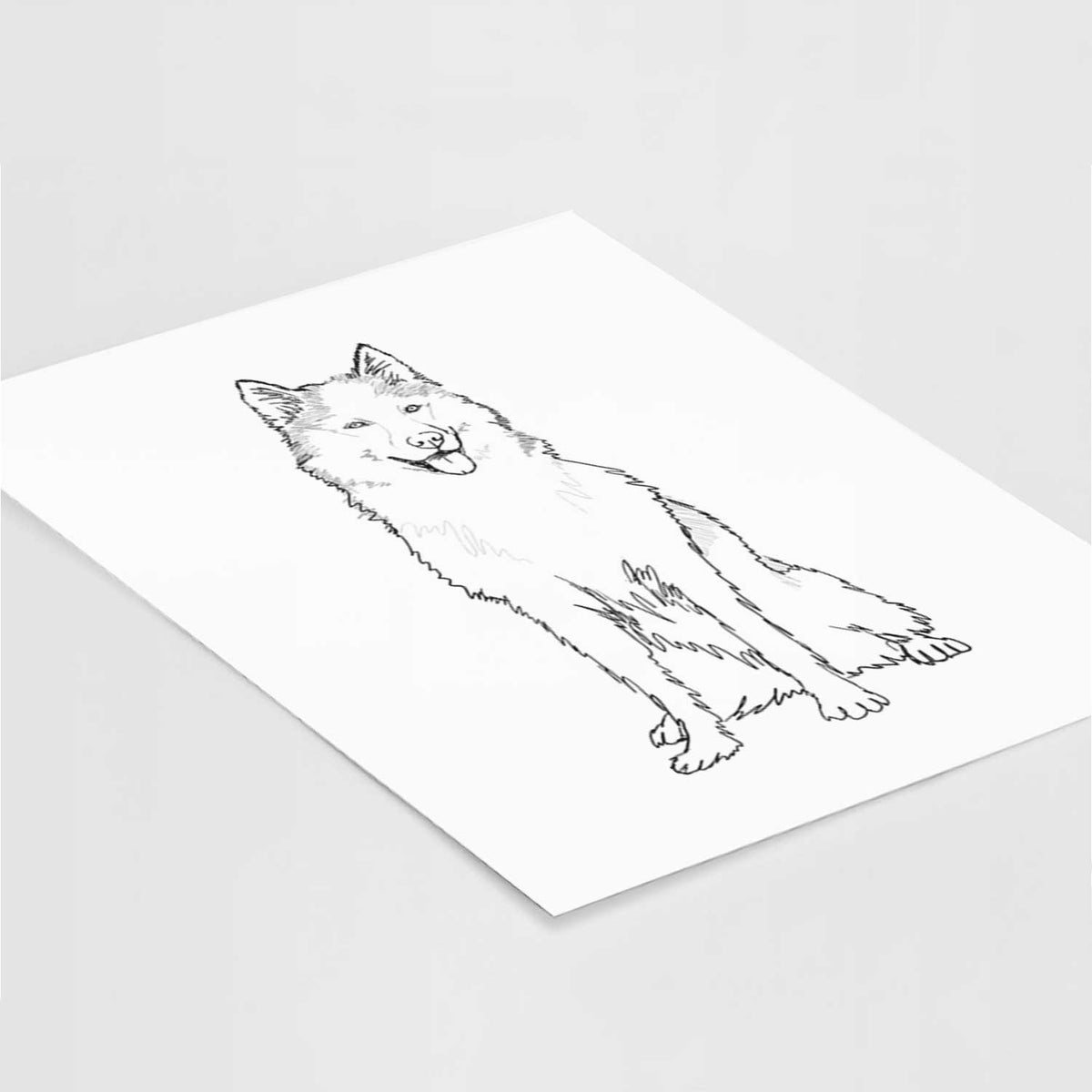 Doodled Allie the Siberian Husky Art Print