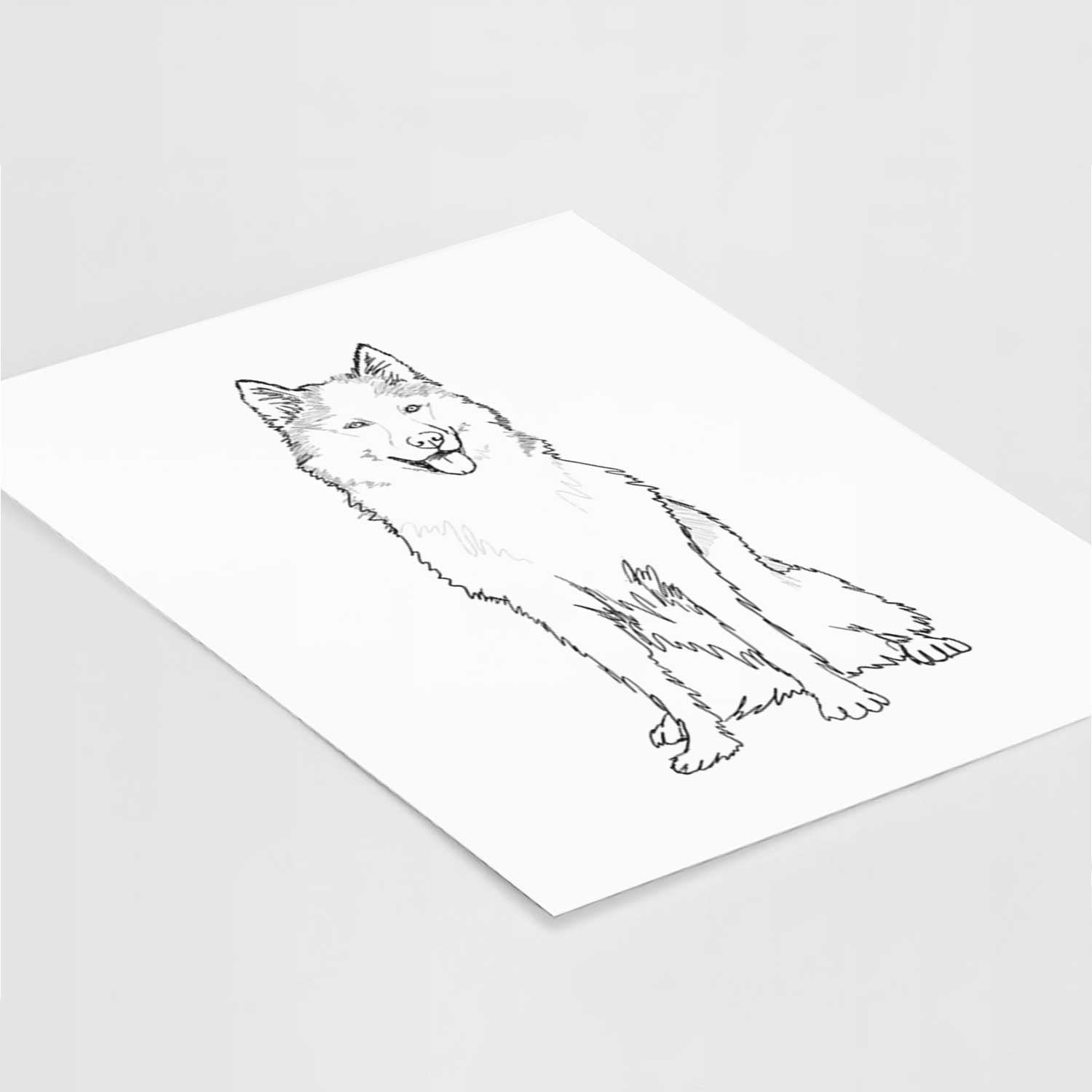 Doodled Allie the Siberian Husky Art Print