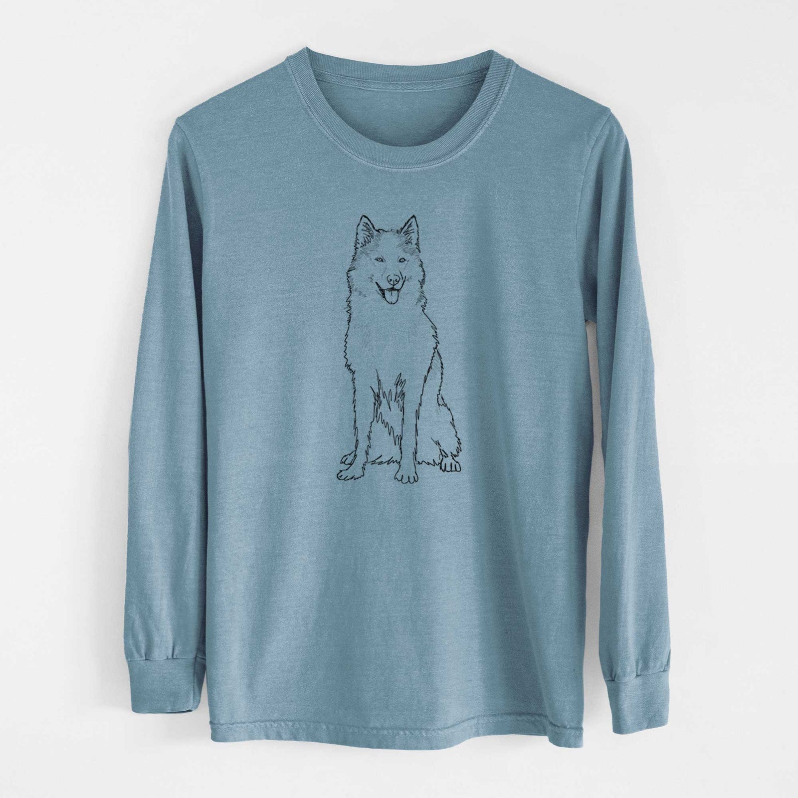 Doodled Allie the Siberian Husky - Heavyweight 100% Cotton Long Sleeve
