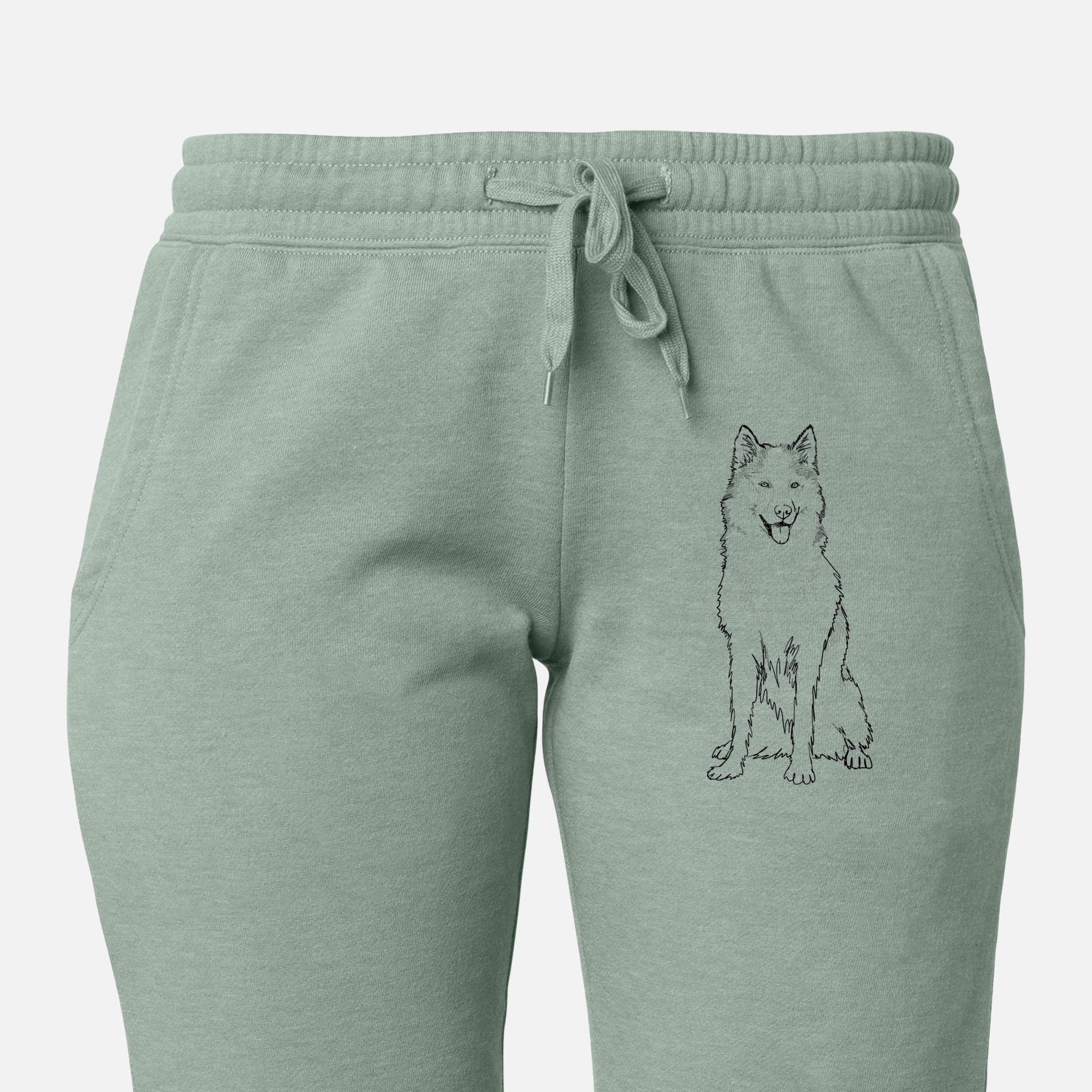 Doodled Allie the Siberian Husky - Women's Cali Wave Joggers