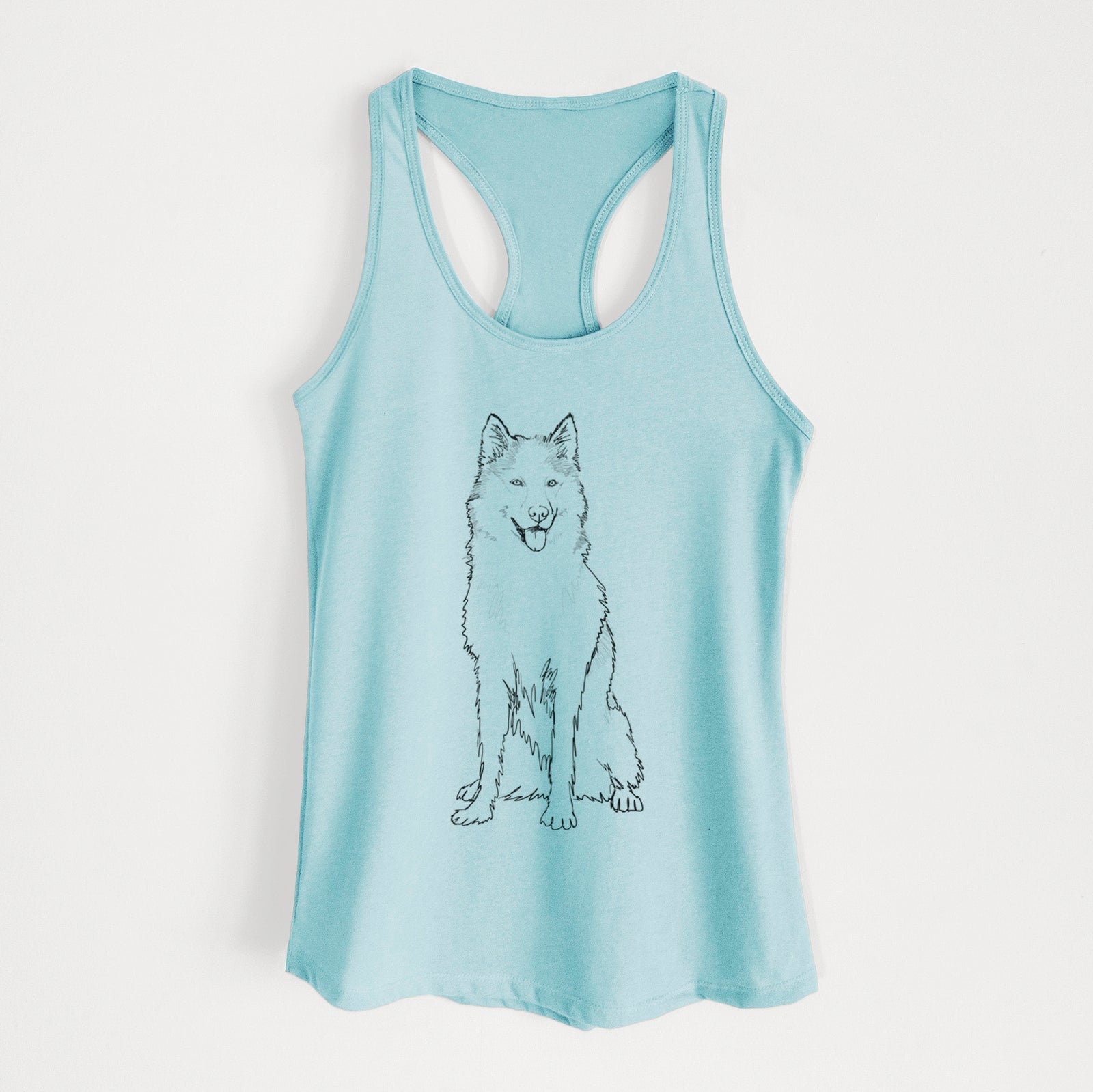 Doodled Allie the Siberian Husky - Women's Racerback Tanktop