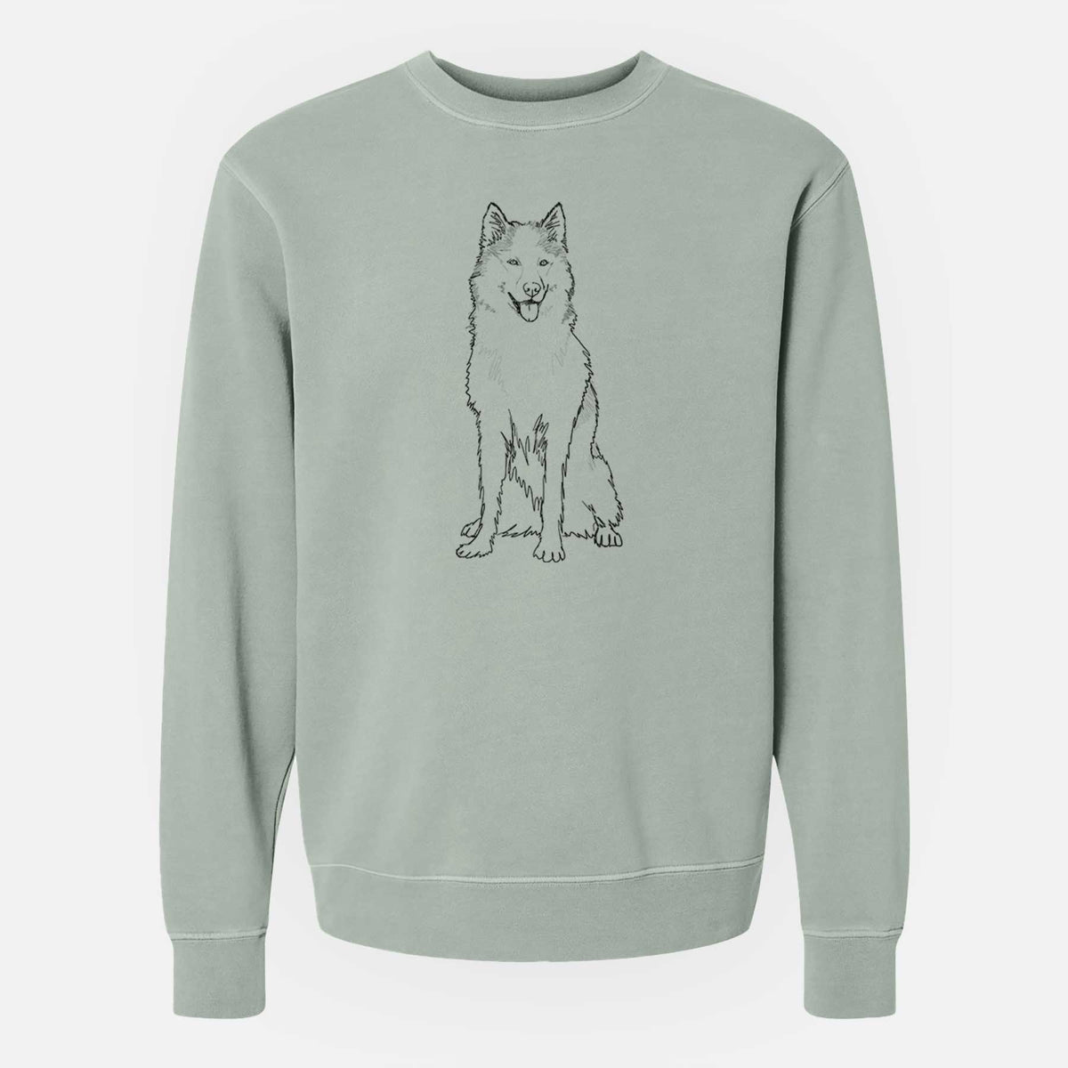Doodled Allie the Siberian Husky - Unisex Pigment Dyed Crew Sweatshirt