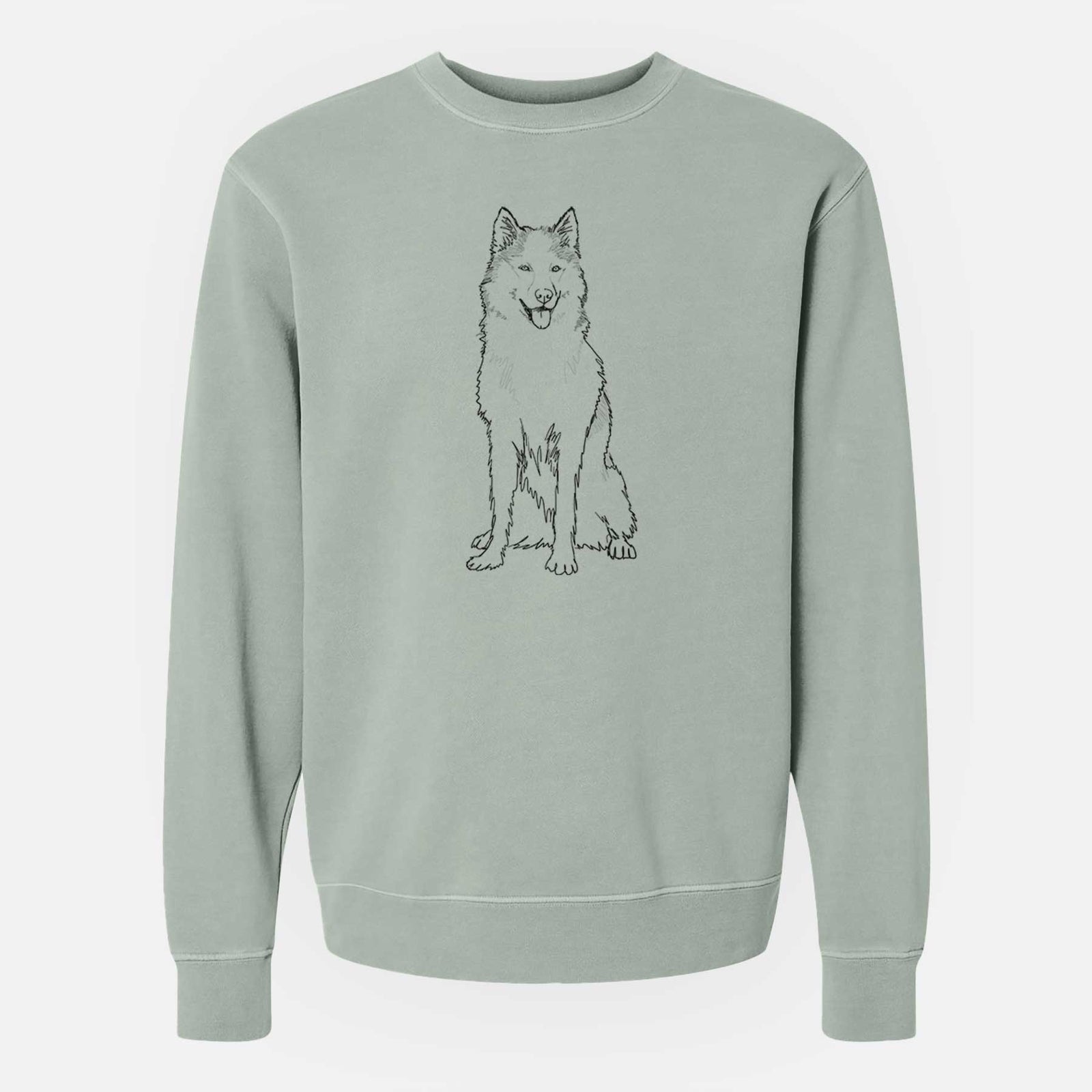Doodled Allie the Siberian Husky - Unisex Pigment Dyed Crew Sweatshirt