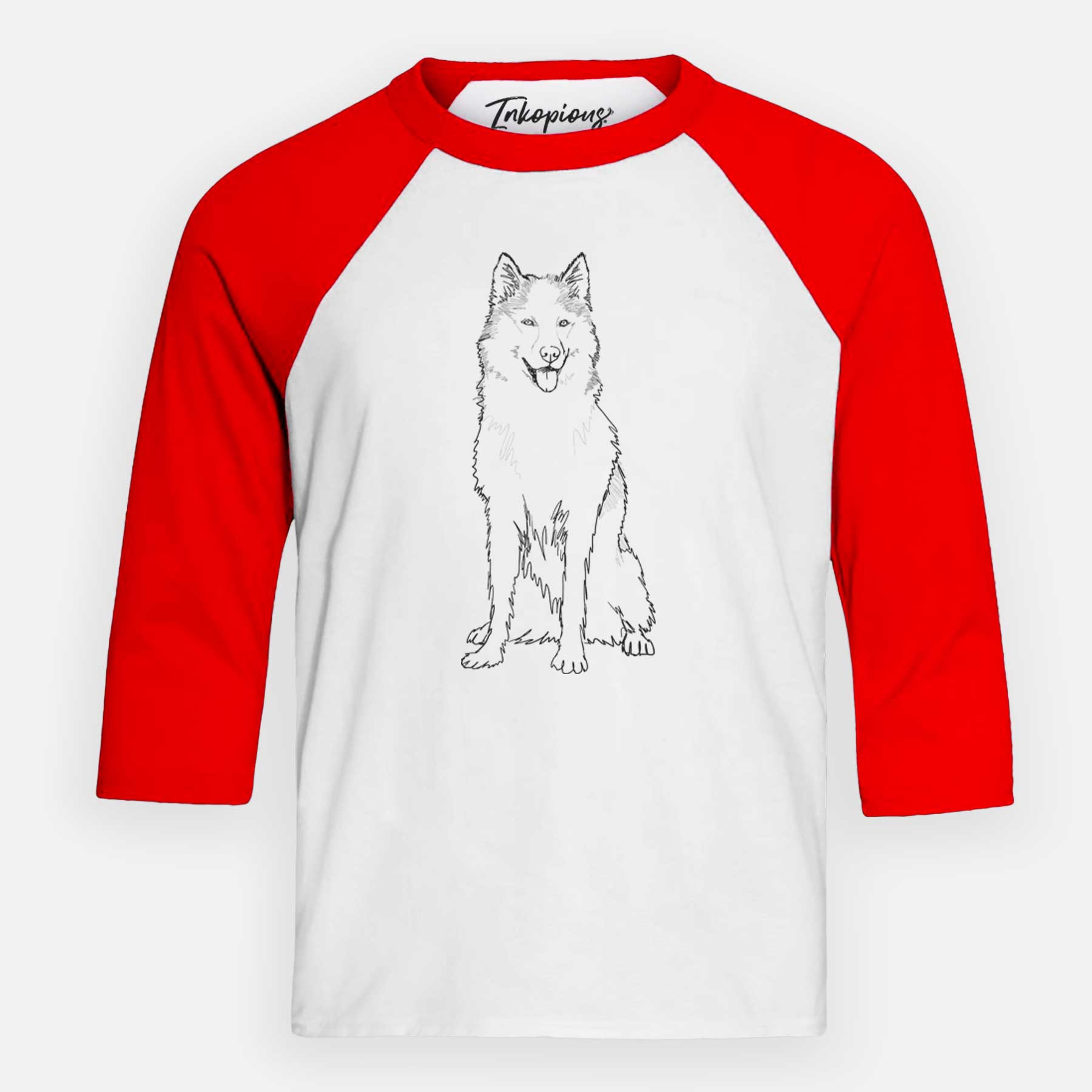 Doodled Allie the Siberian Husky - Youth 3/4 Long Sleeve