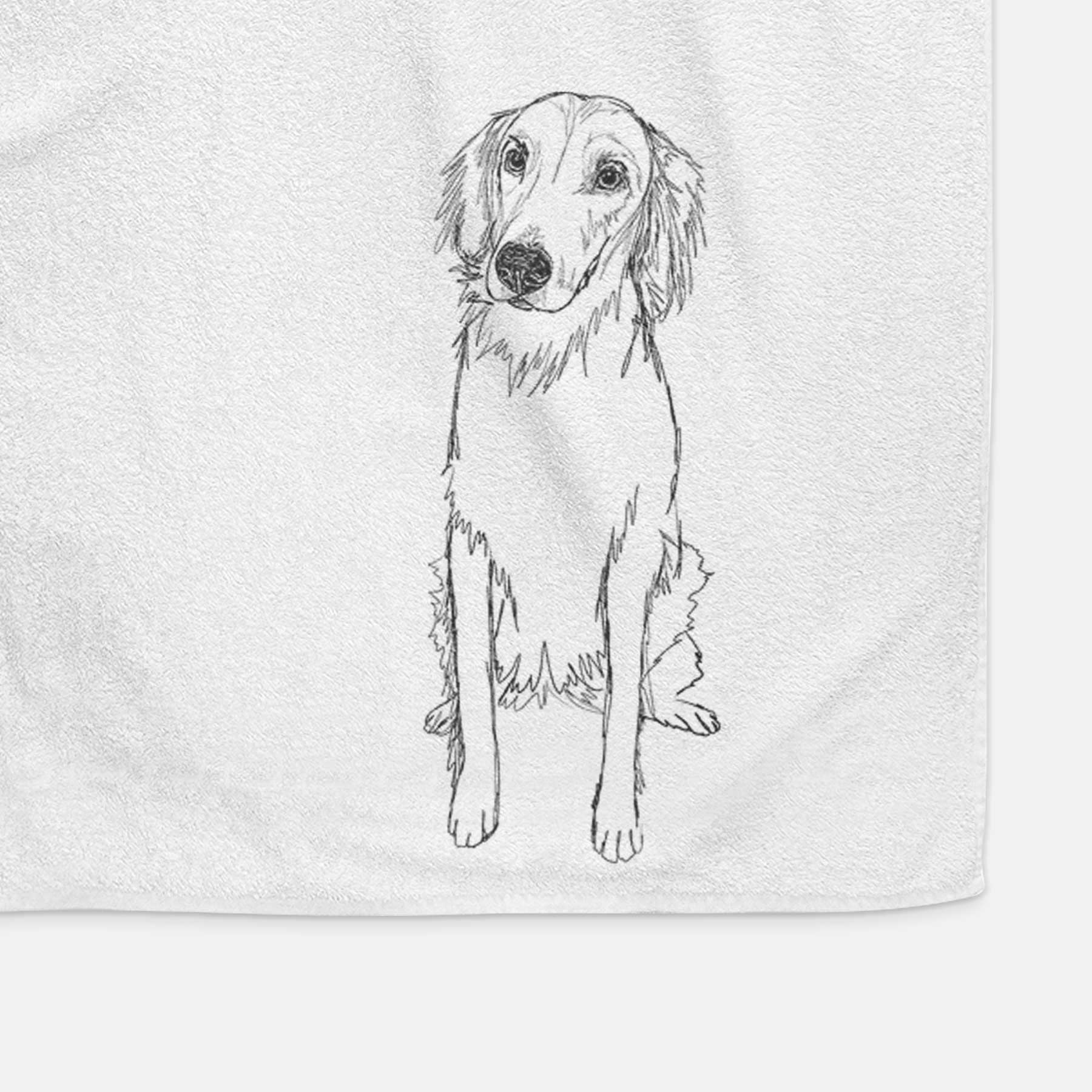 Doodled Amelia the Golden Retriever Decorative Hand Towel