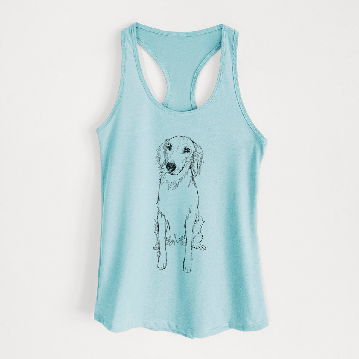 Doodled Amelia the Golden Retriever - Women&#39;s Racerback Tanktop