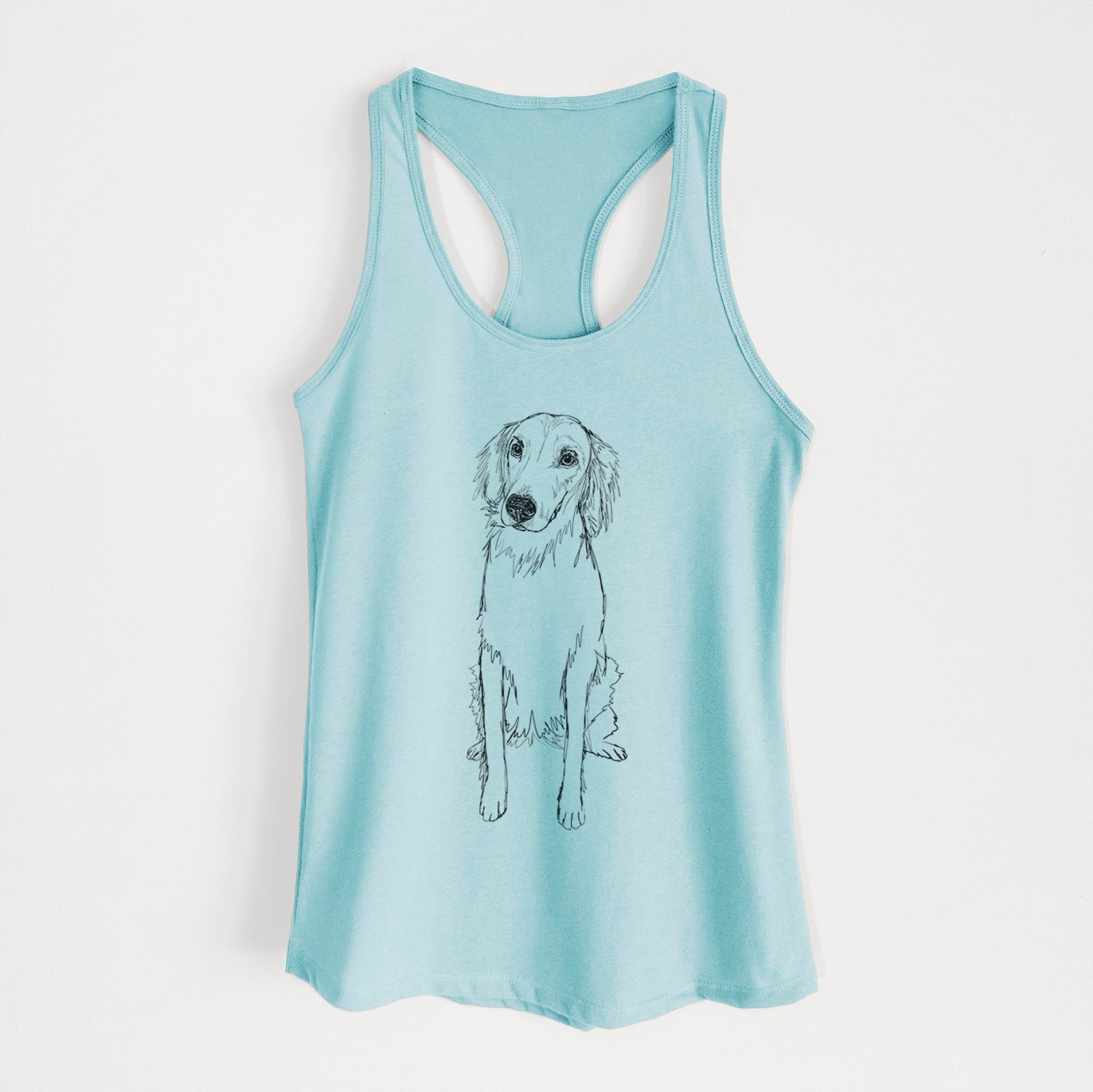 Doodled Amelia the Golden Retriever - Women's Racerback Tanktop