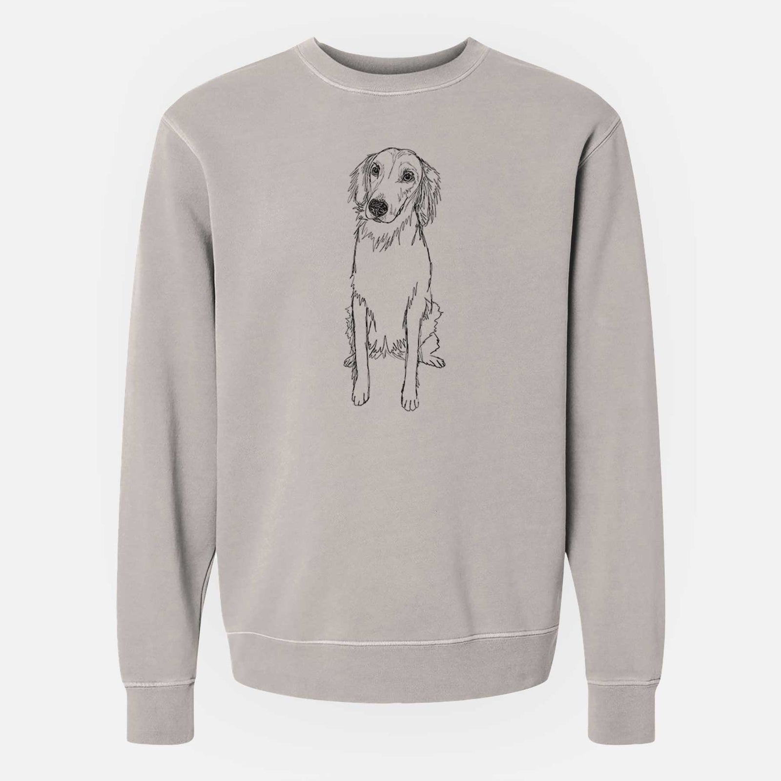 Doodled Amelia the Golden Retriever - Unisex Pigment Dyed Crew Sweatshirt
